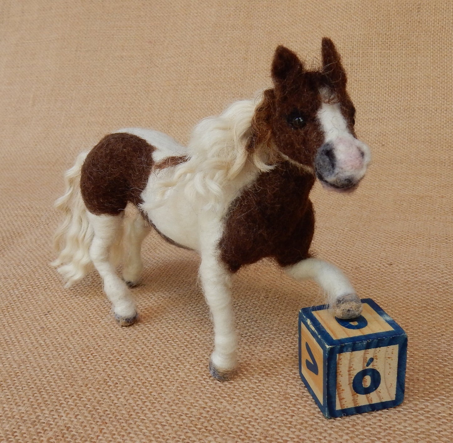 Custom-felted Paint Horse replica