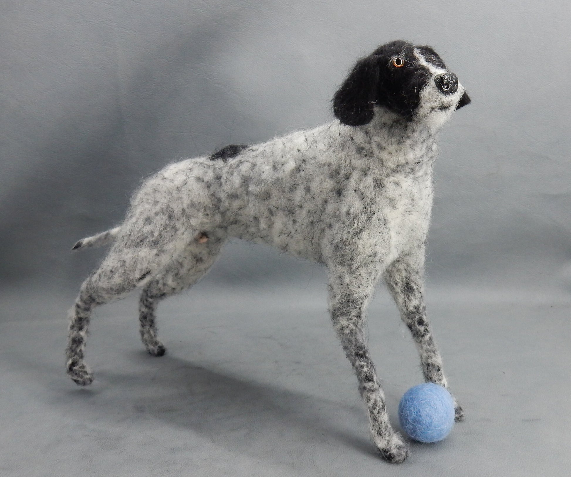 Pointer miniature needle-felted dog replica