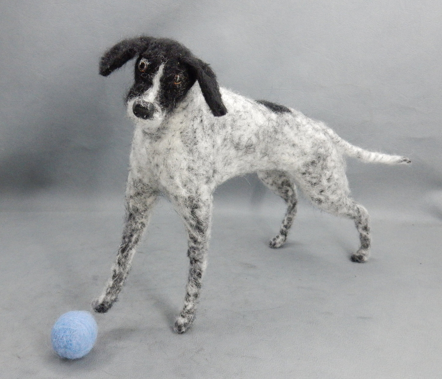 Pointer miniature needle-felted dog replica