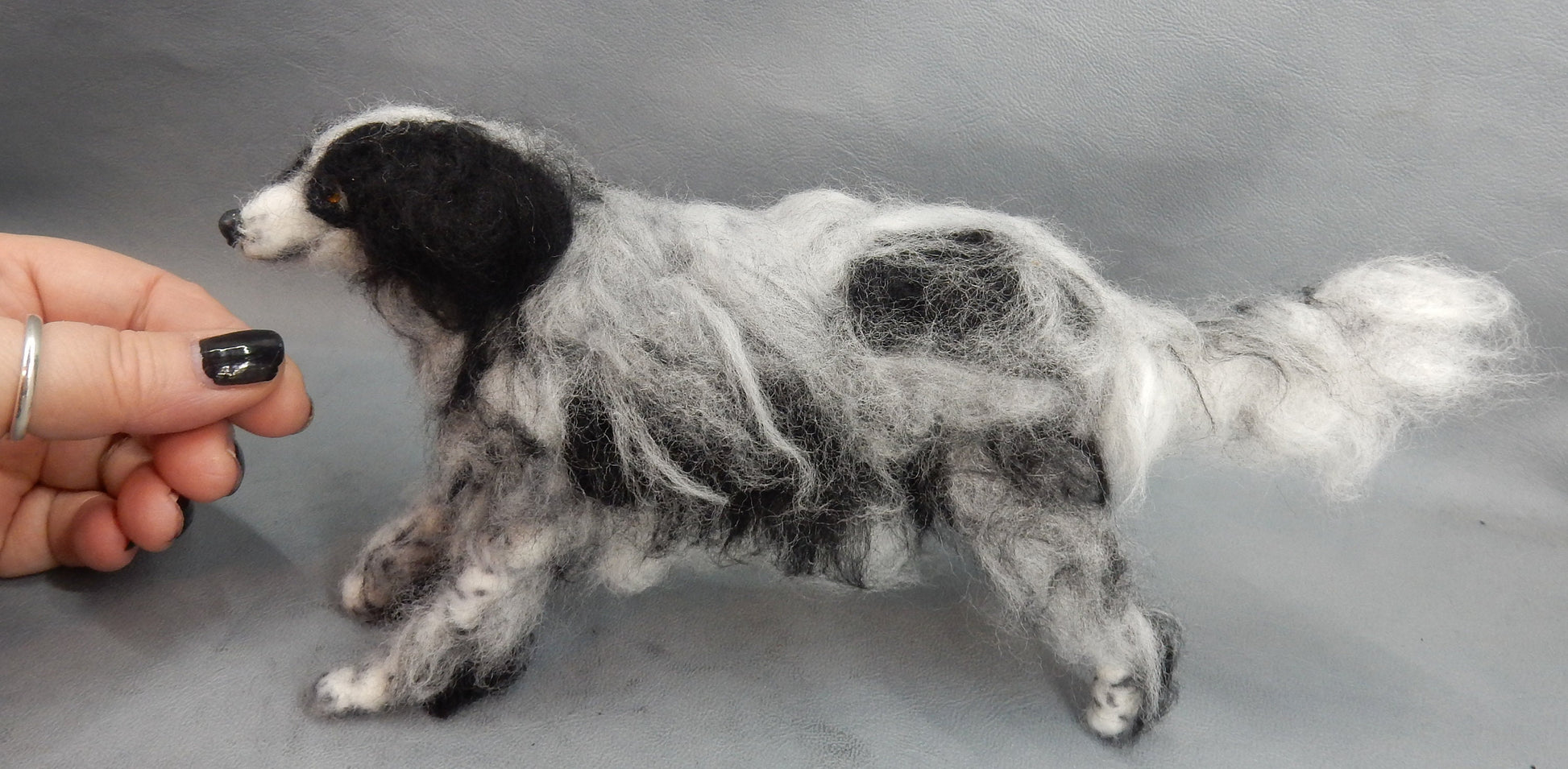 Setter needle-felted dog miniature