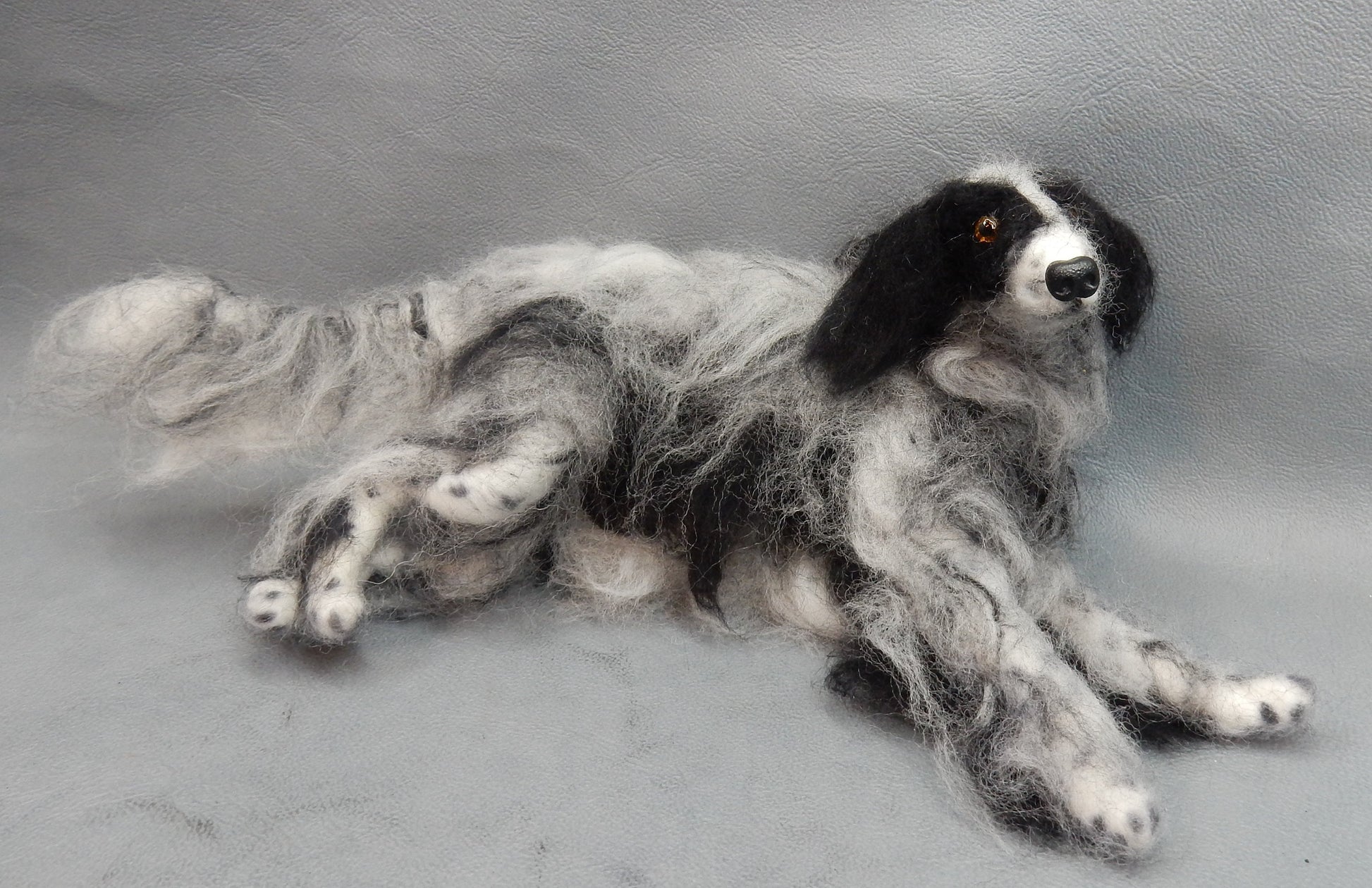 Setter needle-felted dog miniature