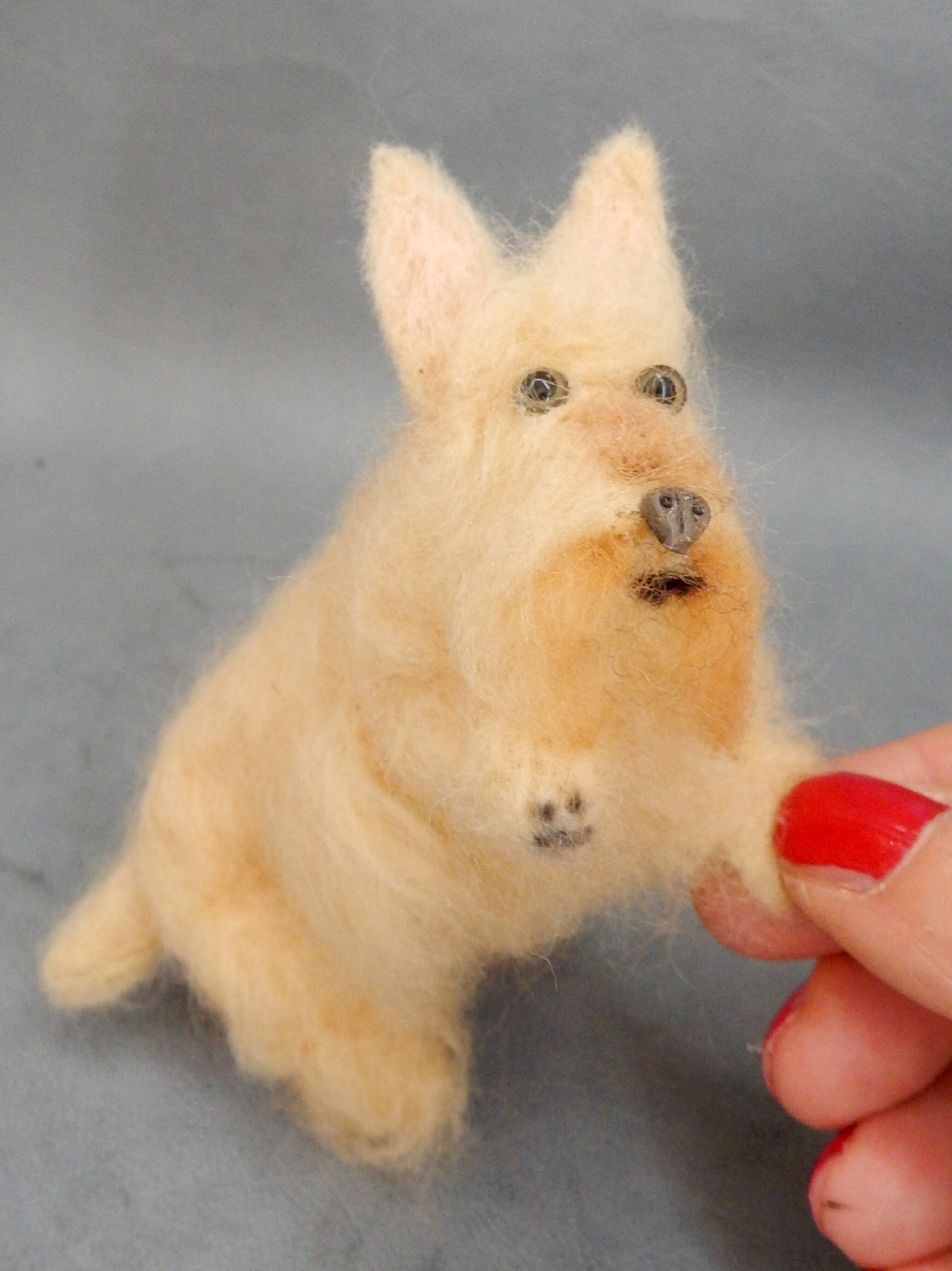 needle-felted dog replica Scottish Terrier 