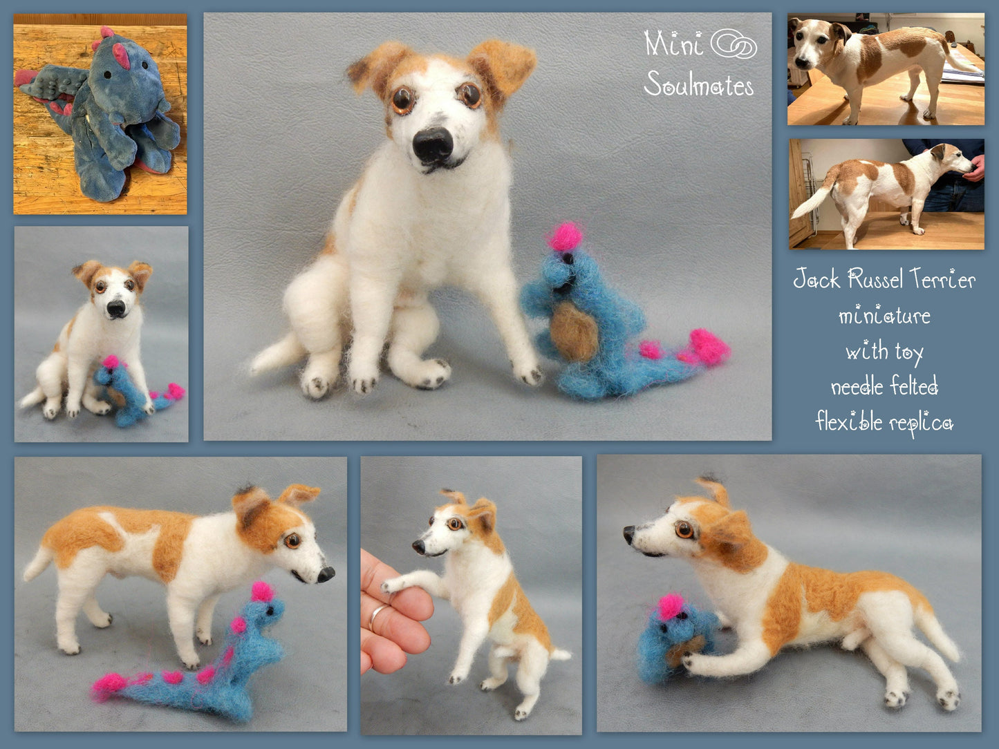 Jack Russell Terrier needle felted dog replica