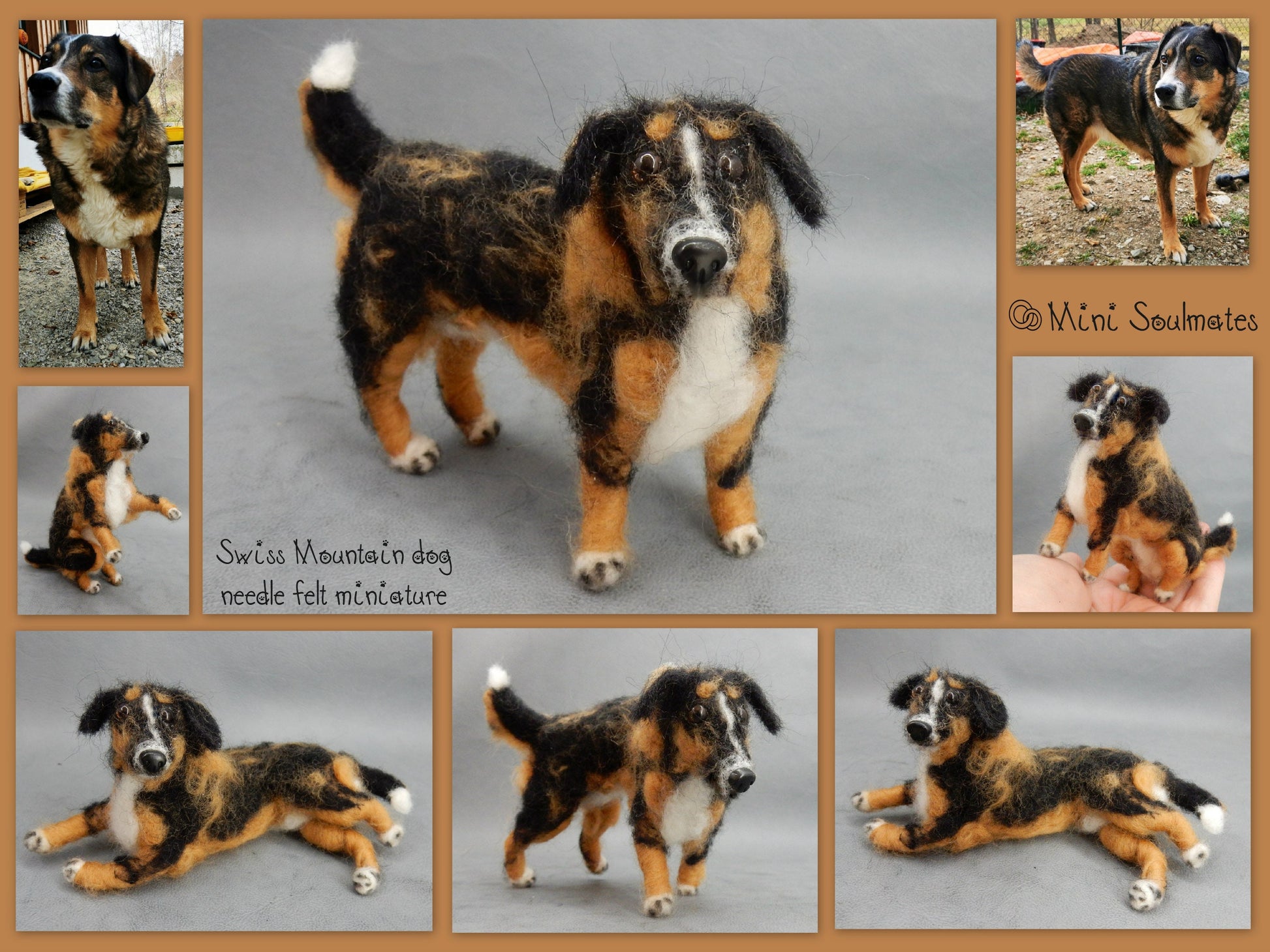 Bernese Mountain Dog custom-felted dog replica