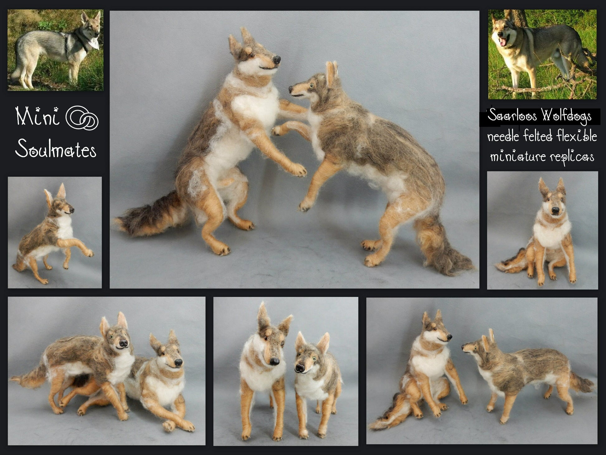 Saarloos Wolfdog needle felted dog replica Wolfdog miniature