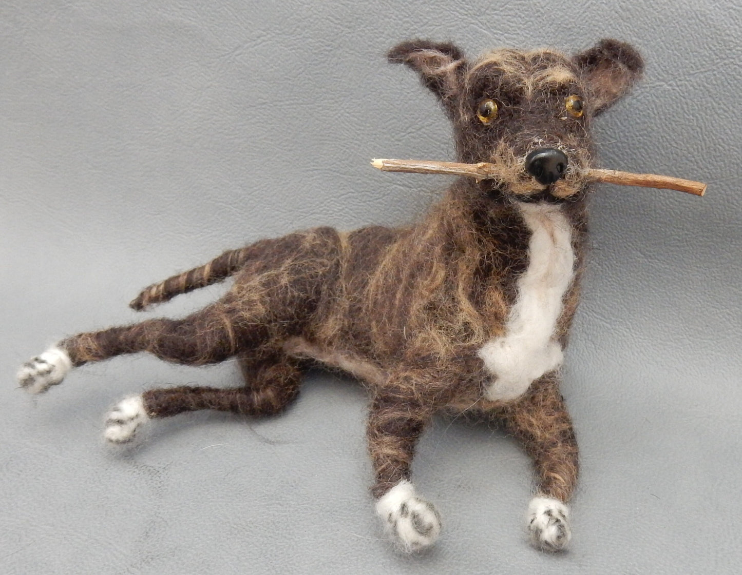 Amstaff needle felted dog miniature