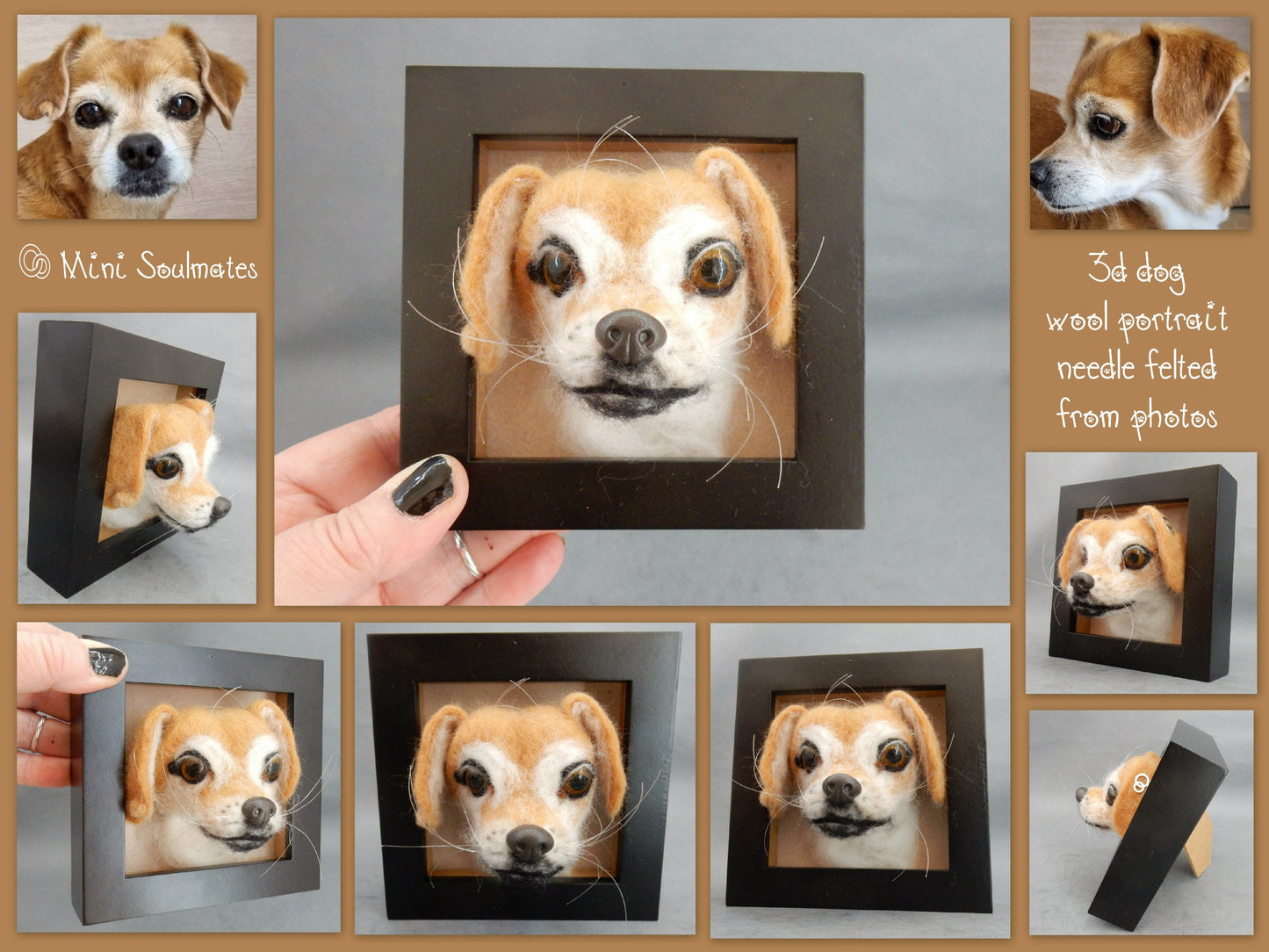  needle felted dog portrait 3d dog art portrait