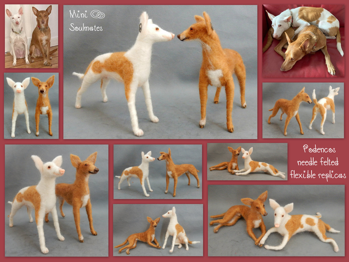 Podenco needle-felt dog miniature look alike keepsake