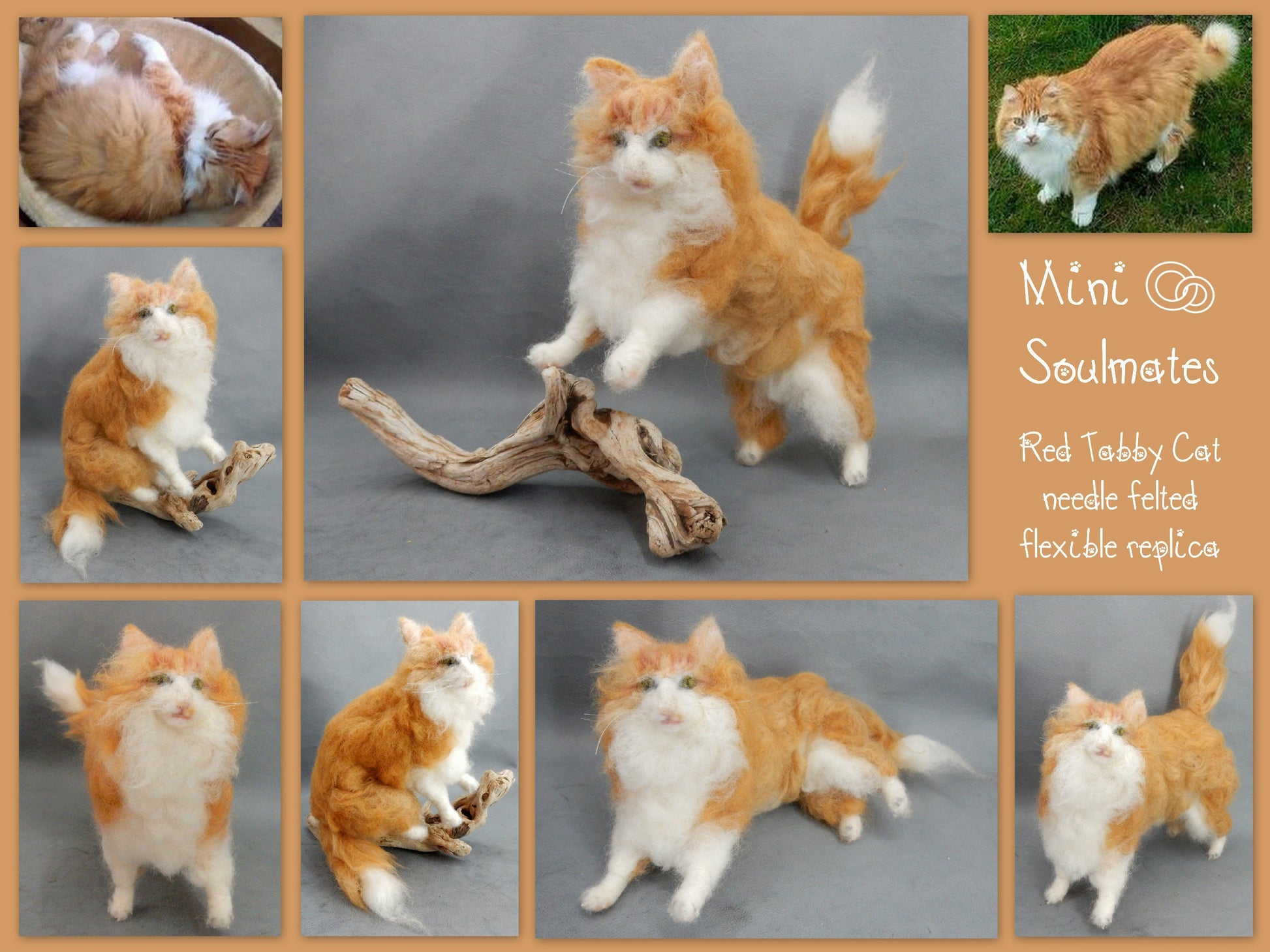 Custom cat replica red tabby cat