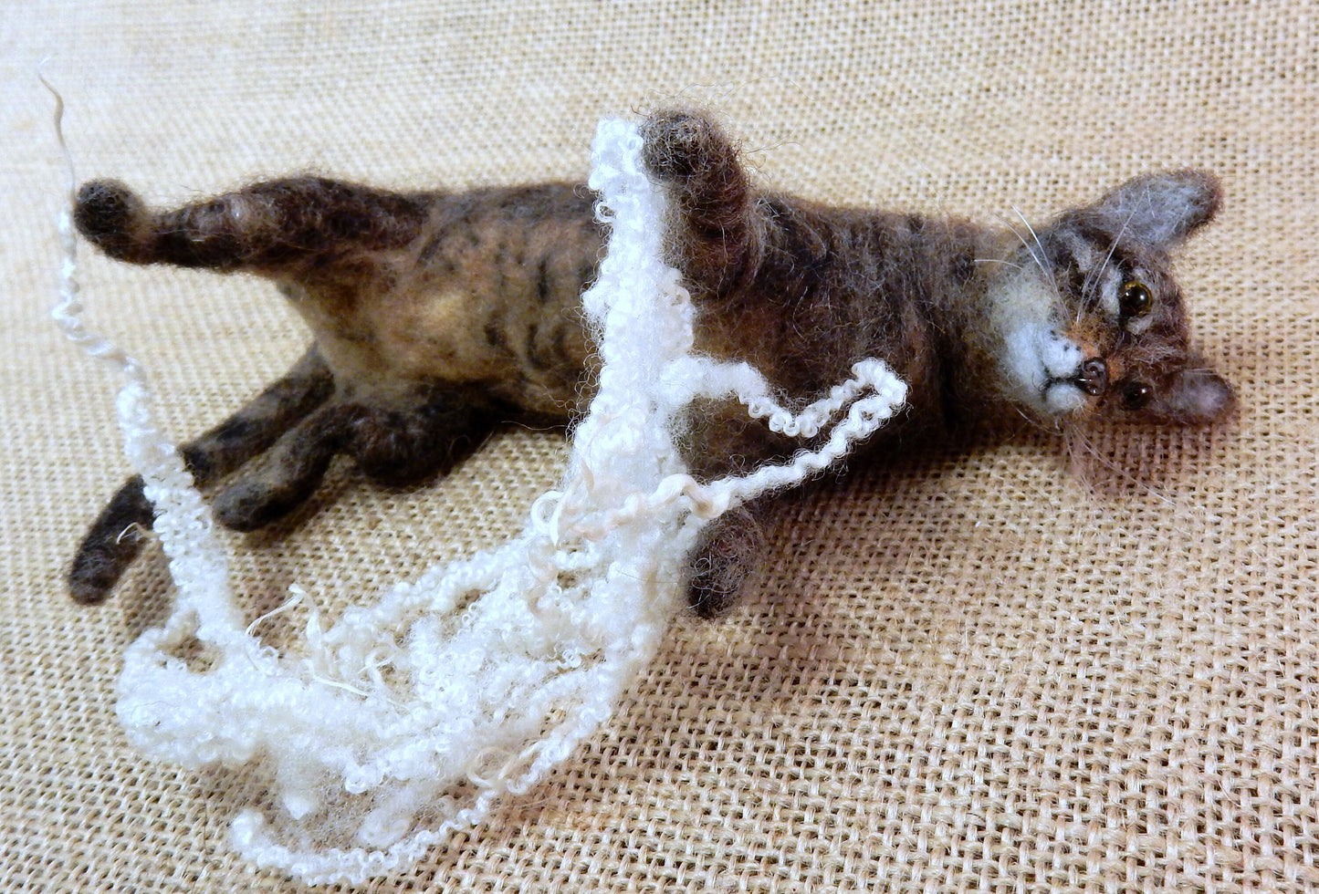 custom felted cat miniature