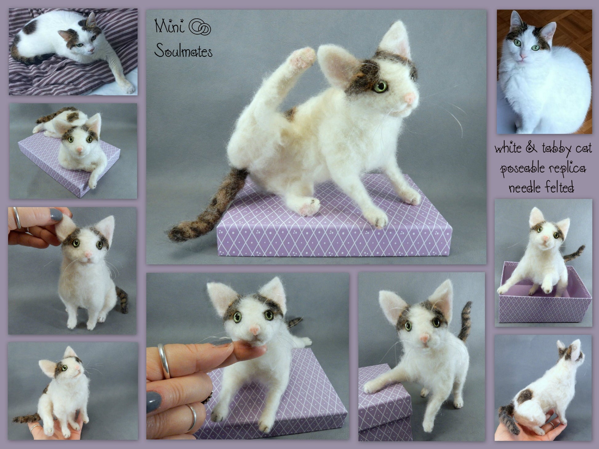 needle felted cat replica