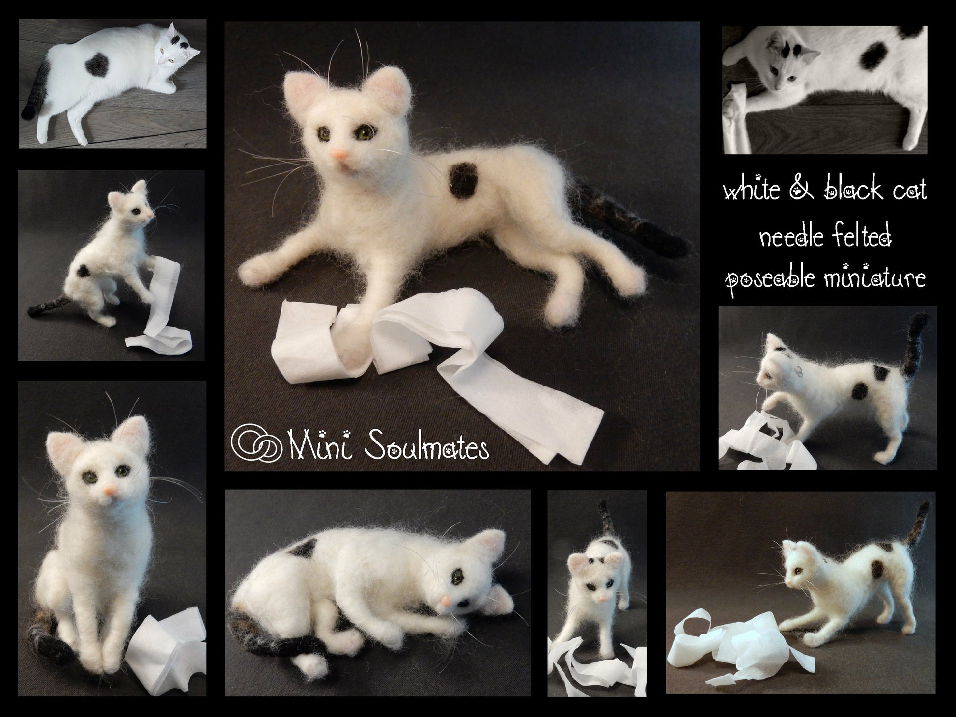 needle felted cat replica