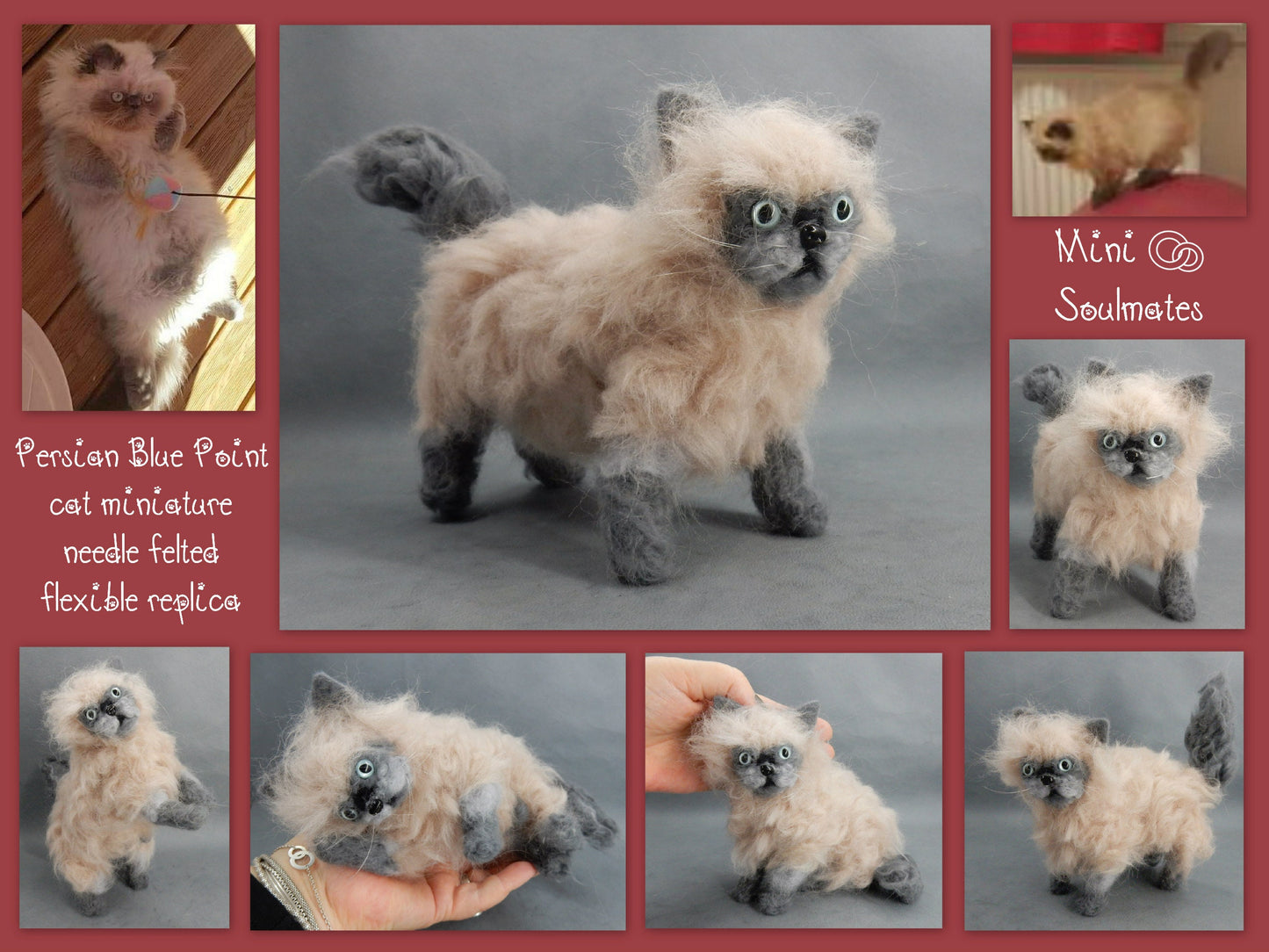 Persian cat needle-felted cat miniature