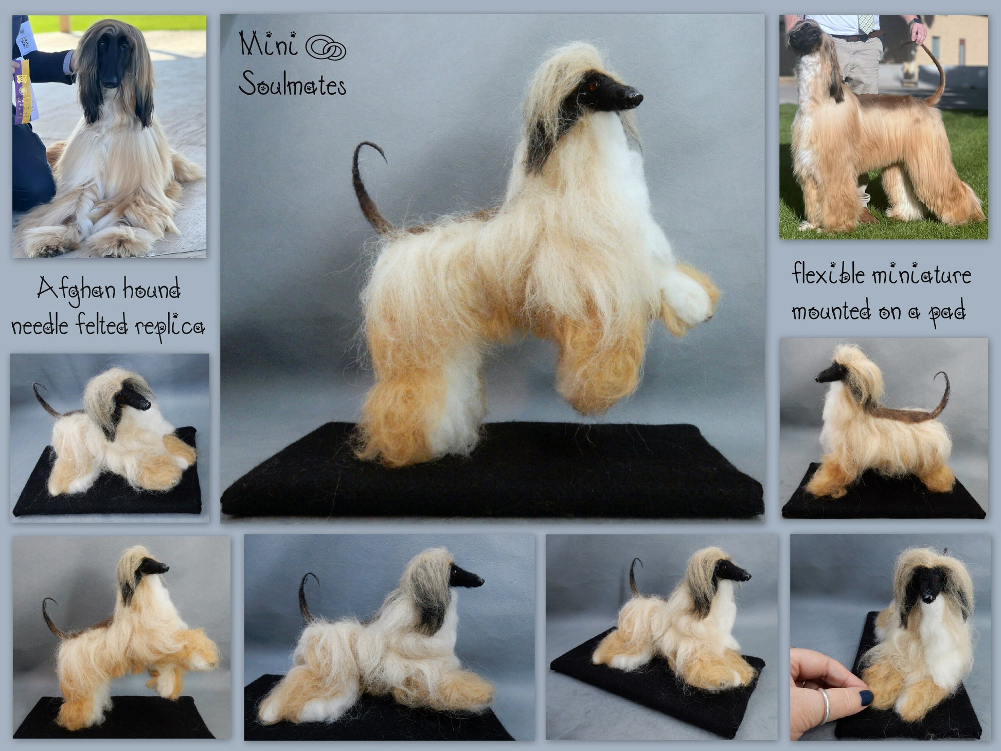 Afghan mount custom-felted dog replica