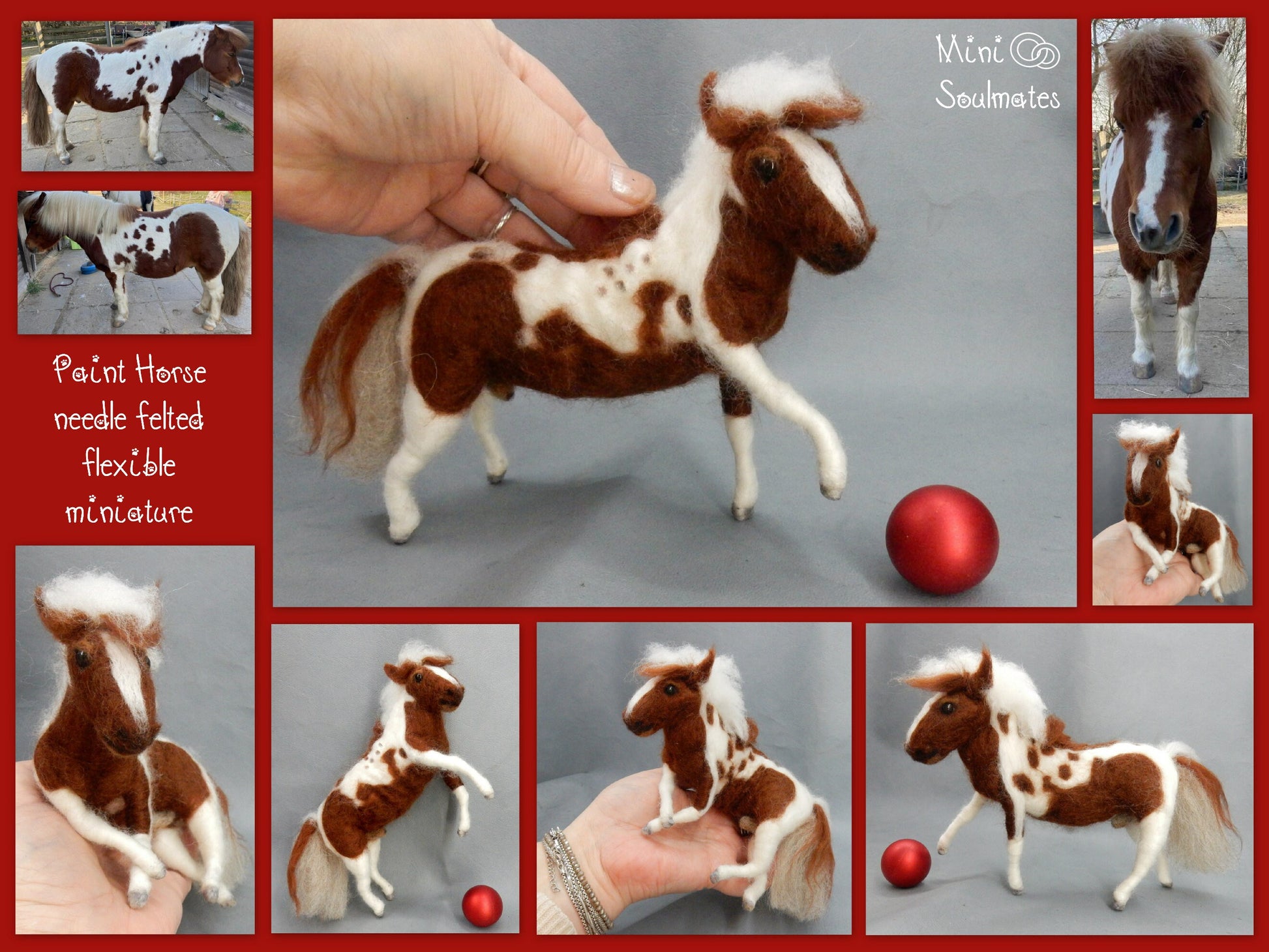 Custom-felted Paint Horse replica