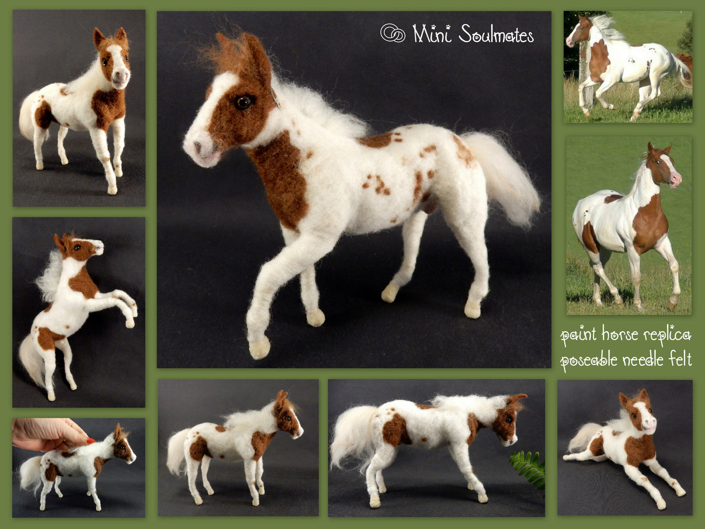 Custom-felted Paint Horse replica