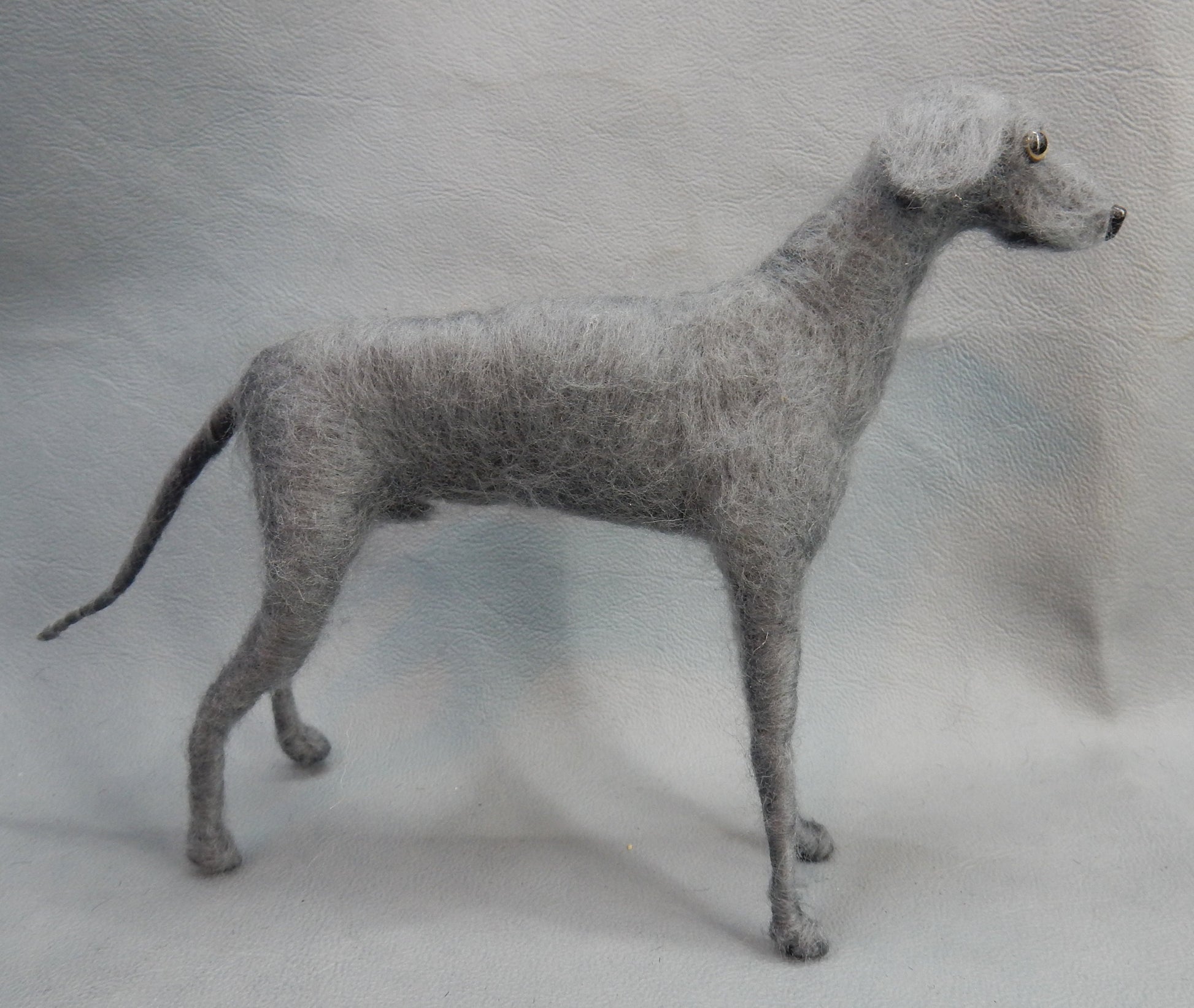 Weimaraner miniature needle-felted dog replica