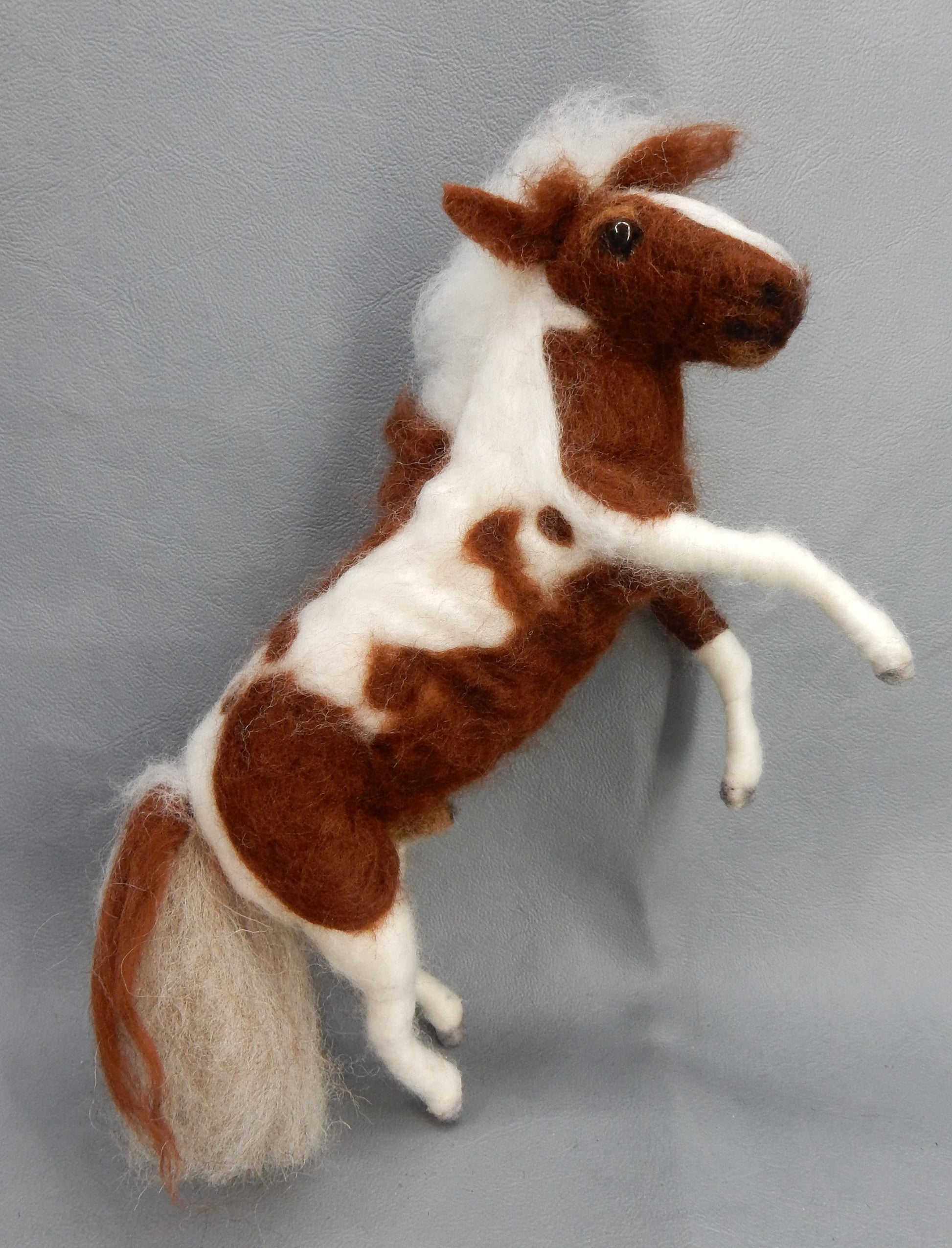 Custom-felted Paint Horse replica