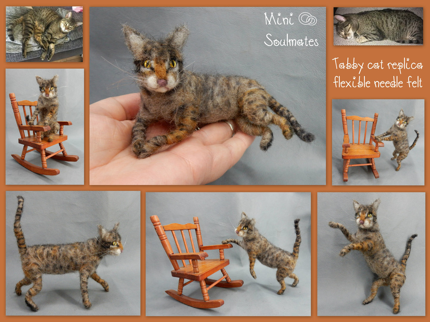 custom felted cat miniature