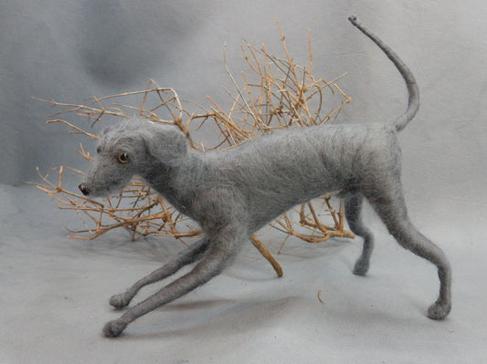 Weimaraner miniature needle-felted dog replica