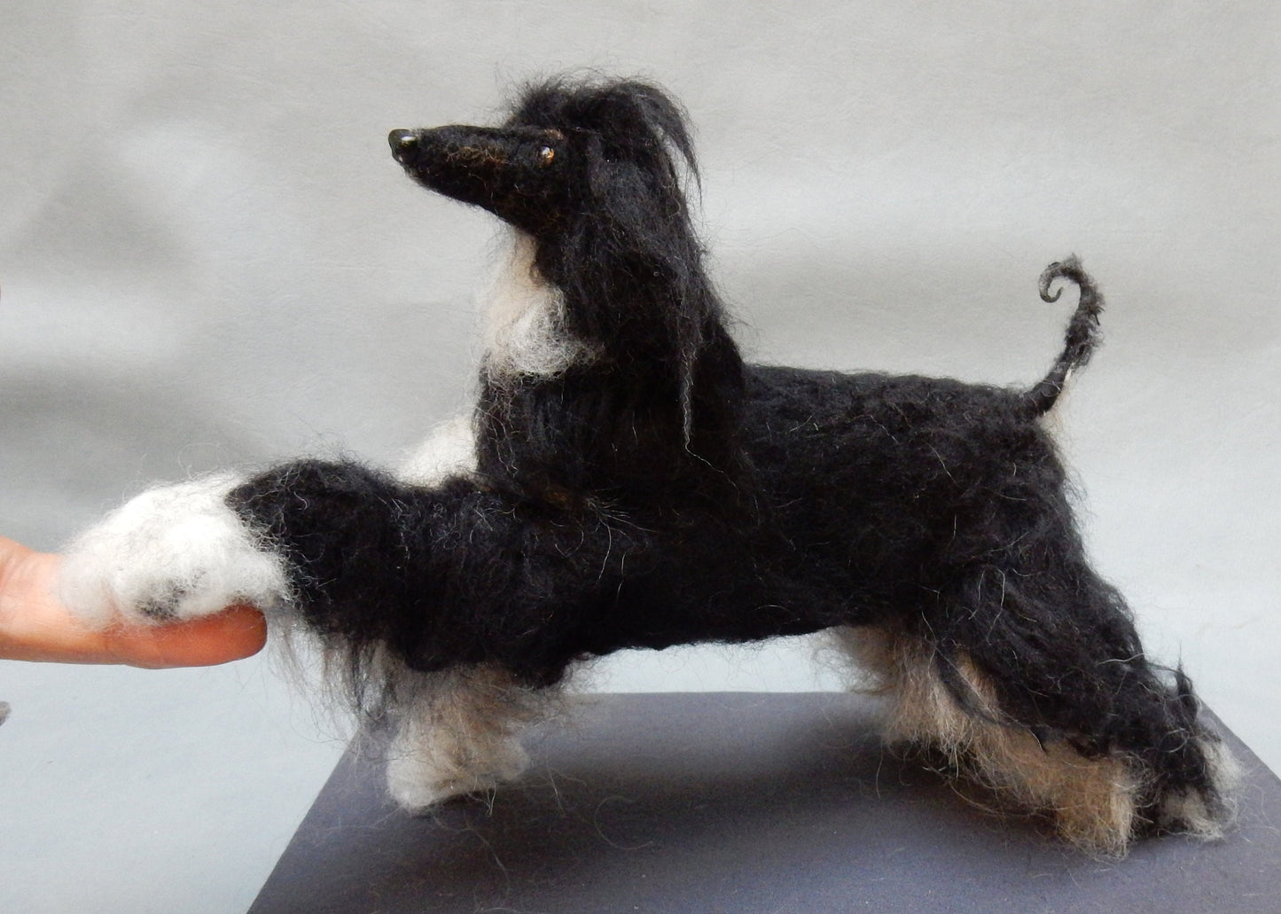 Afghan hound custom felted dog replica 