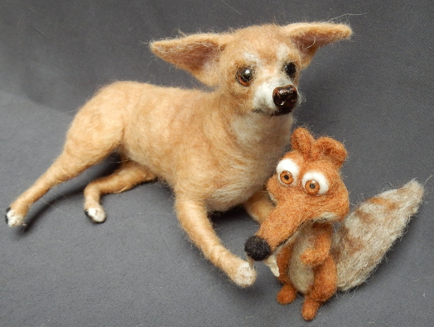 Red Chihuahua custom-felted dog miniature