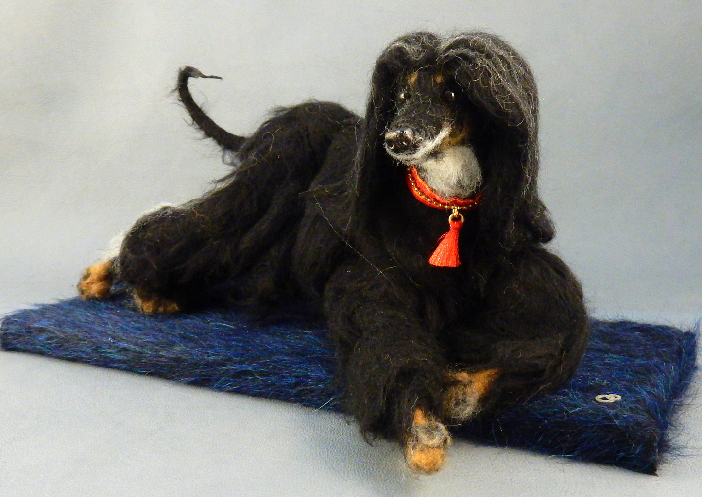 Afghan hound custom felted dog replica 