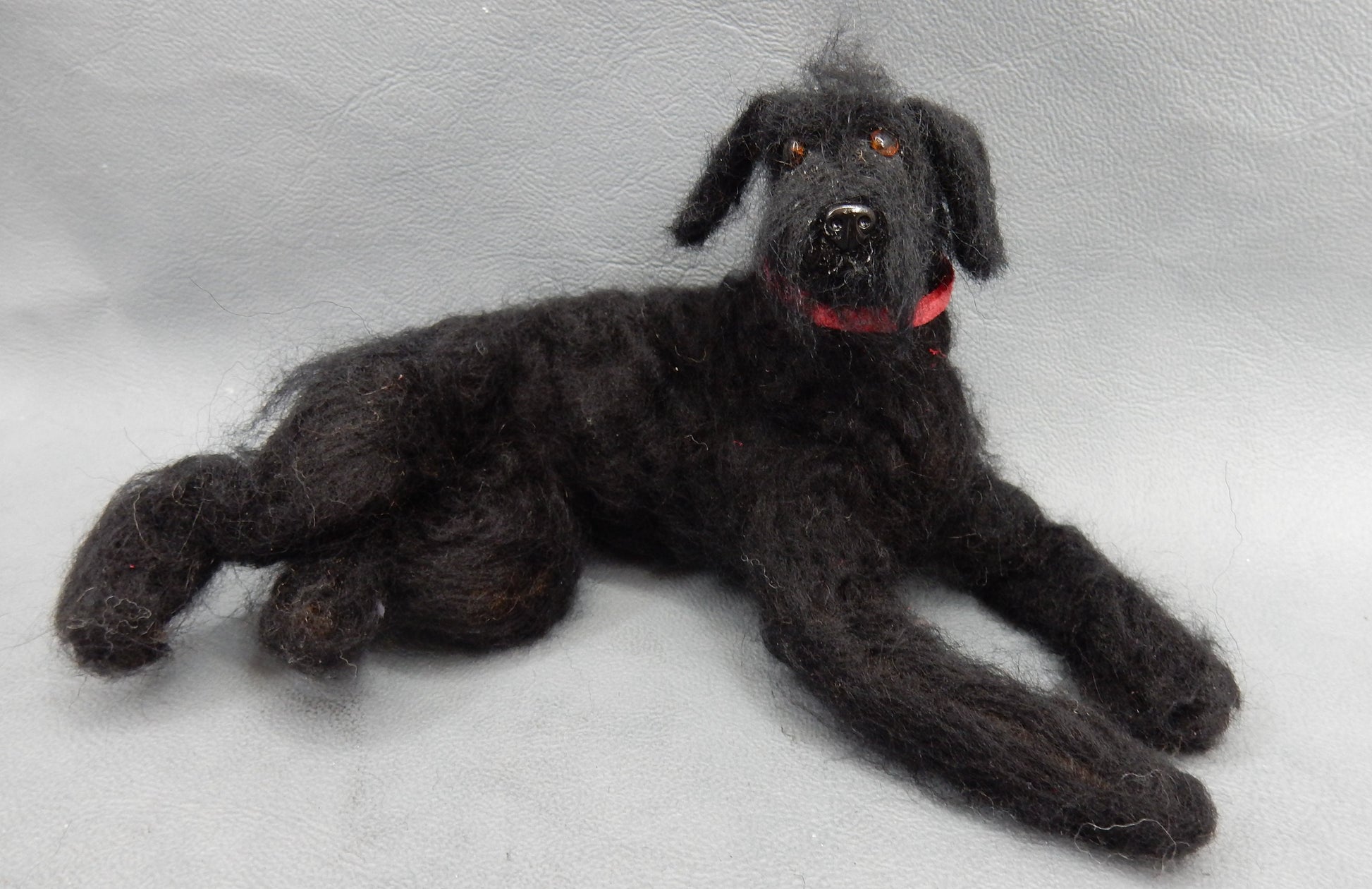 Schnauzer needle felt replica Kerry Blue Terrier dog sculpture