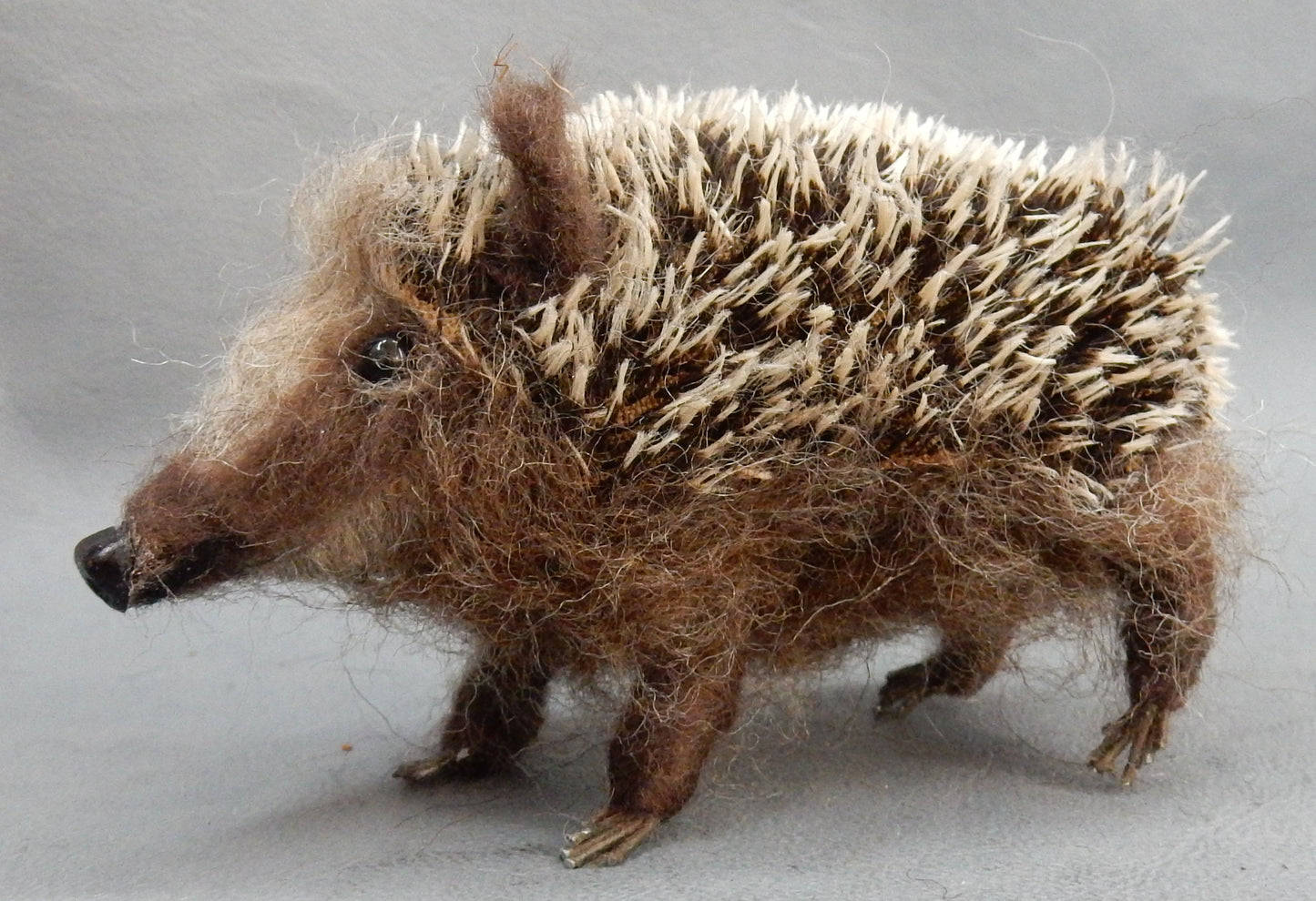 needle-felt hedgehog wool replica