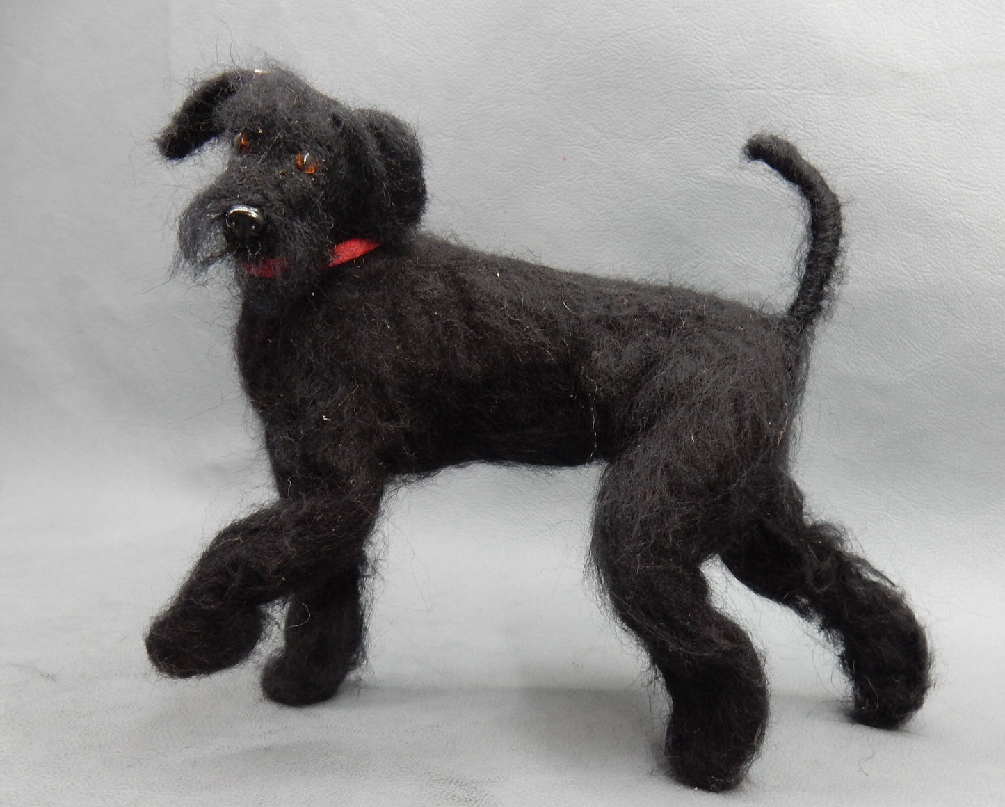 Schnauzer needle felt replica Kerry Blue Terrier dog sculpture