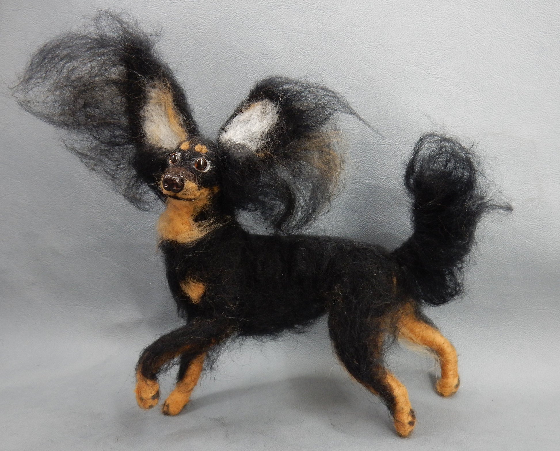 needle felted dog Russkiy Toy Terrier custom dog replica