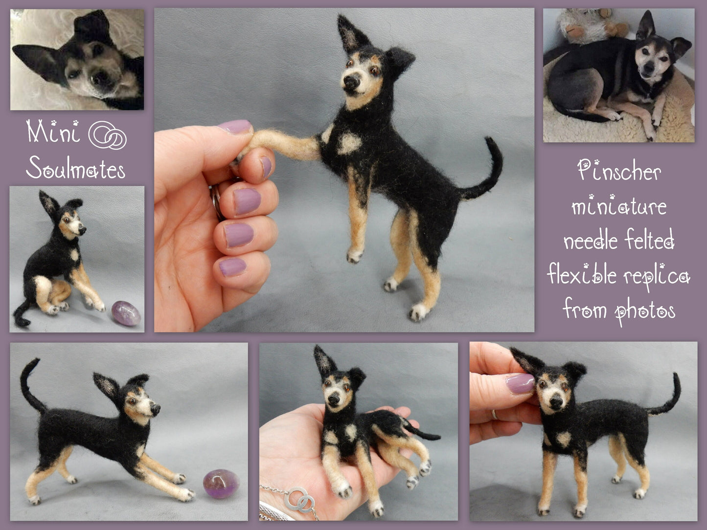 German Pinscher needle-felted dog miniature 