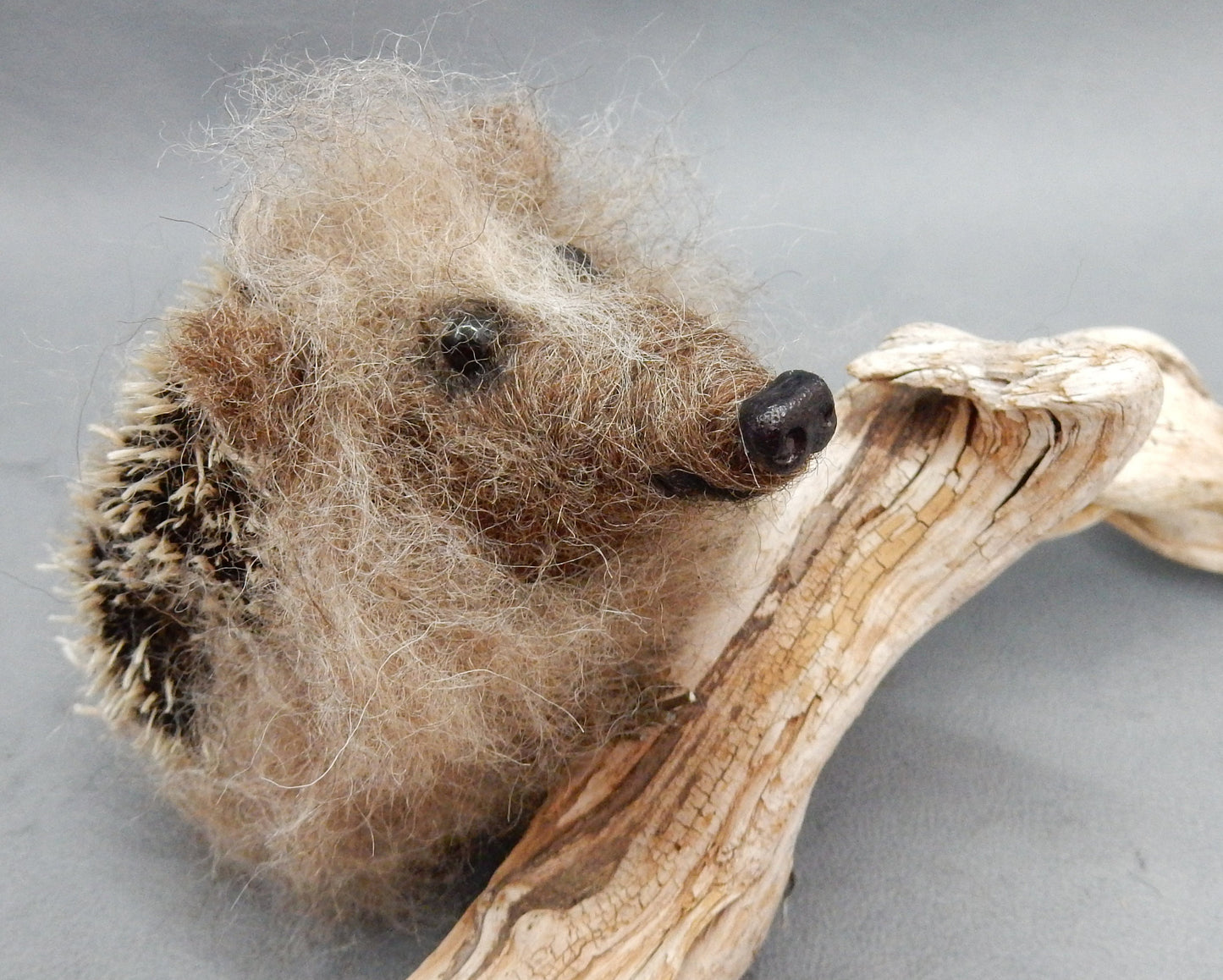 needle-felt hedgehog wool replica