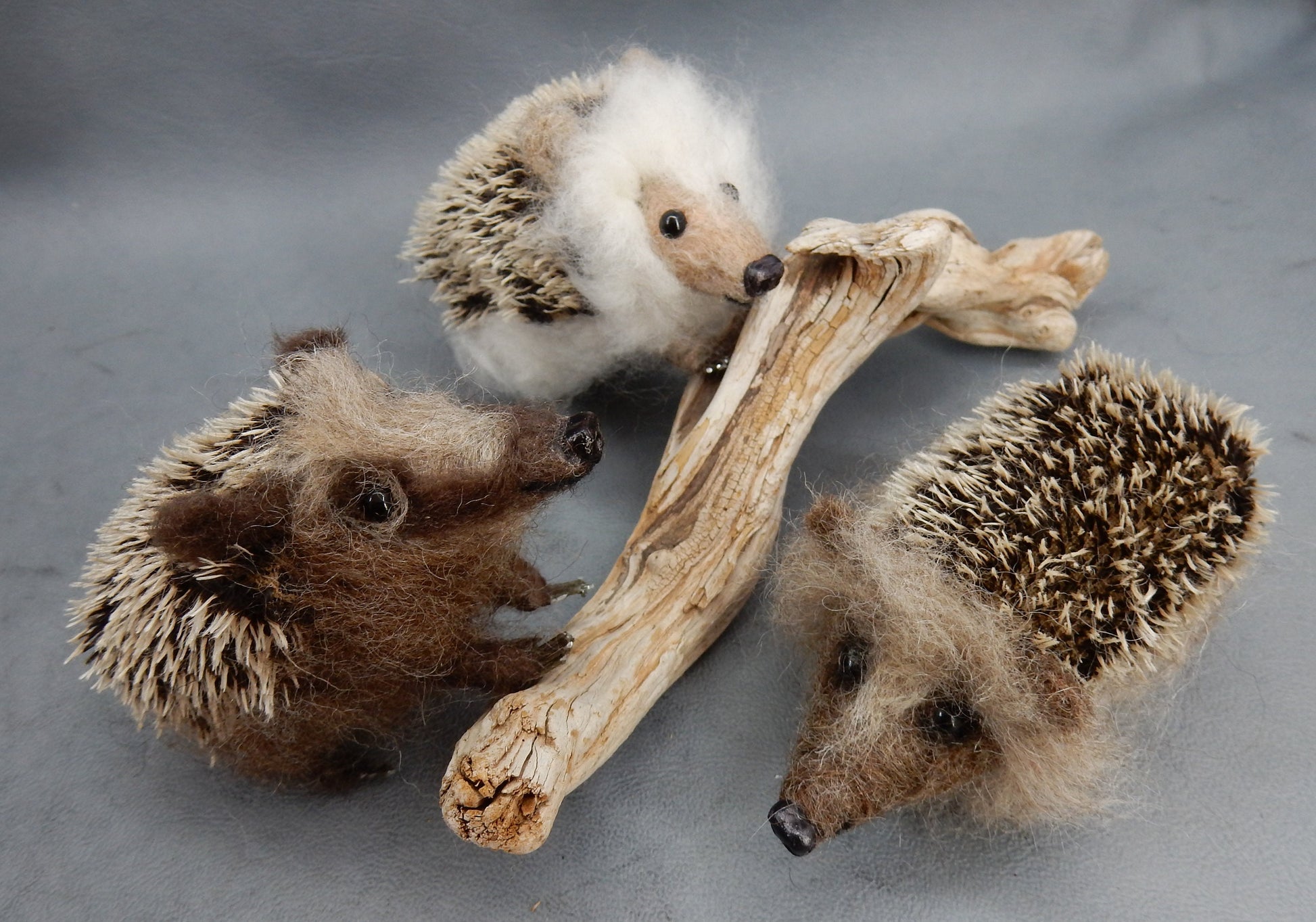 needle-felt hedgehog wool replica