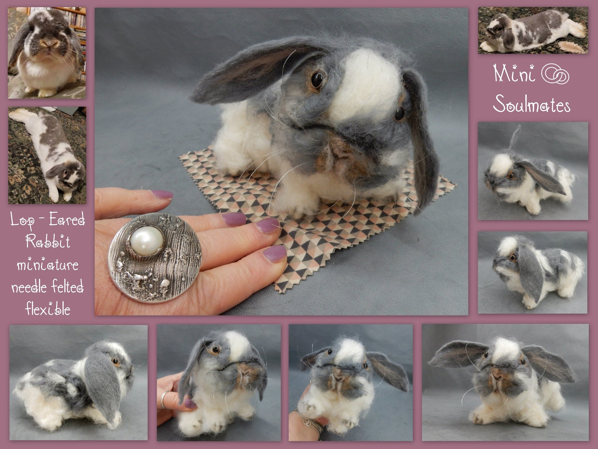 needle-felted rabbit miniature