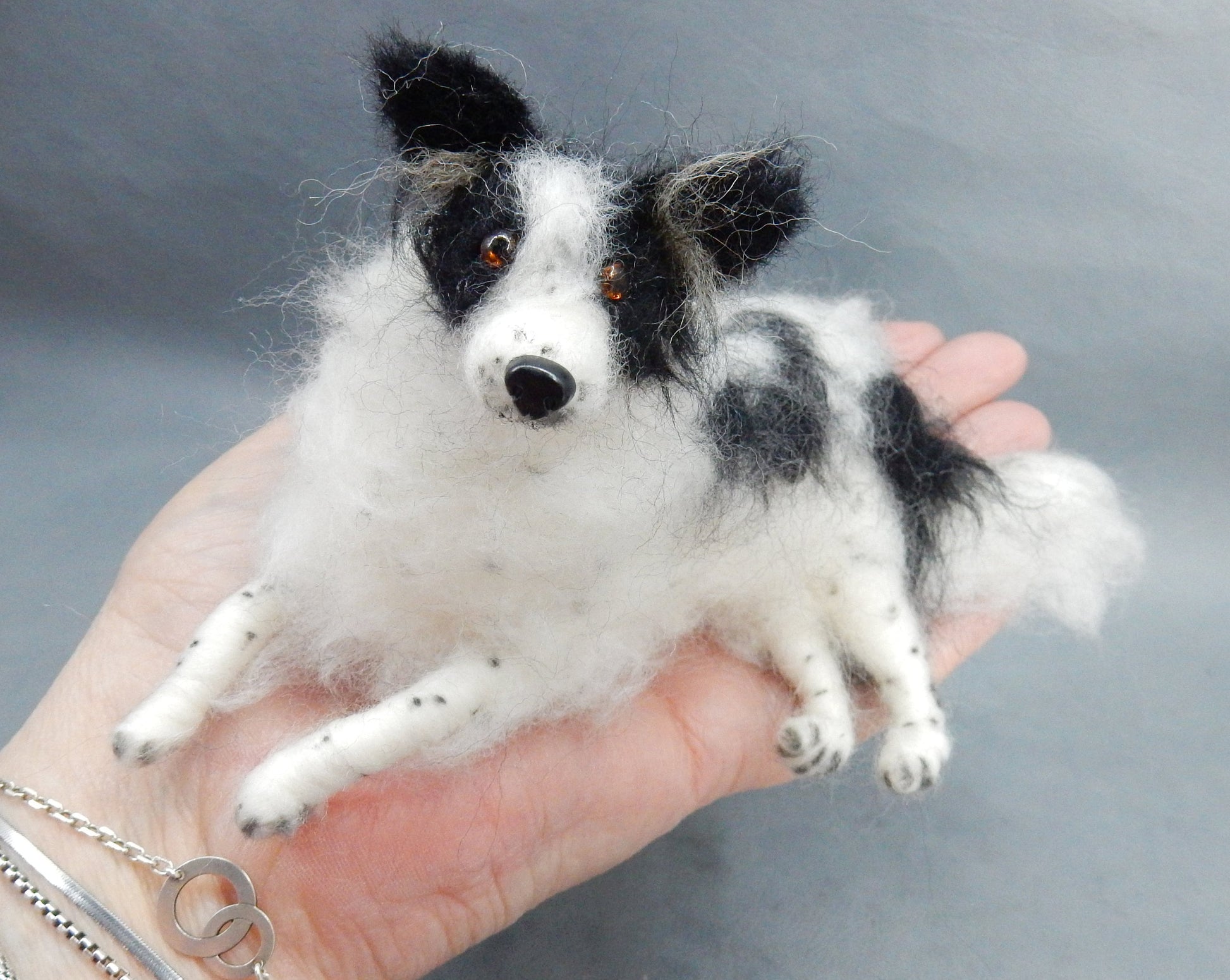 Maremmano mix needle felted dog miniature custom dog effigy