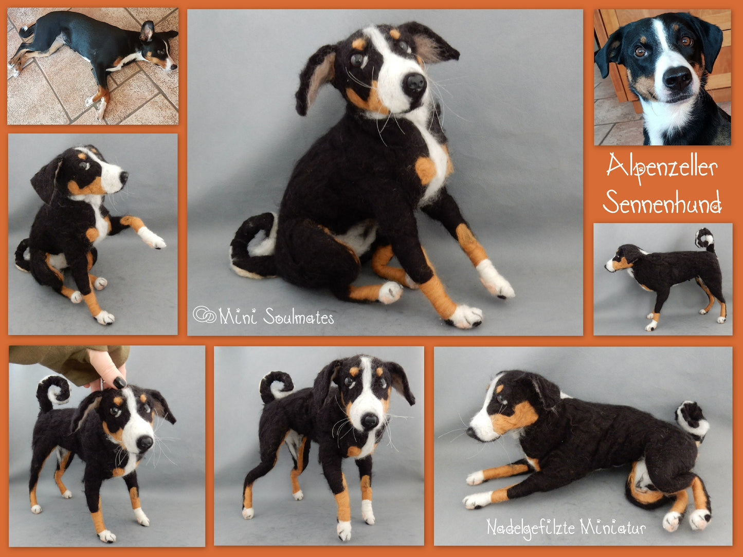 Swiss Mountain Dog custom felted dog replica