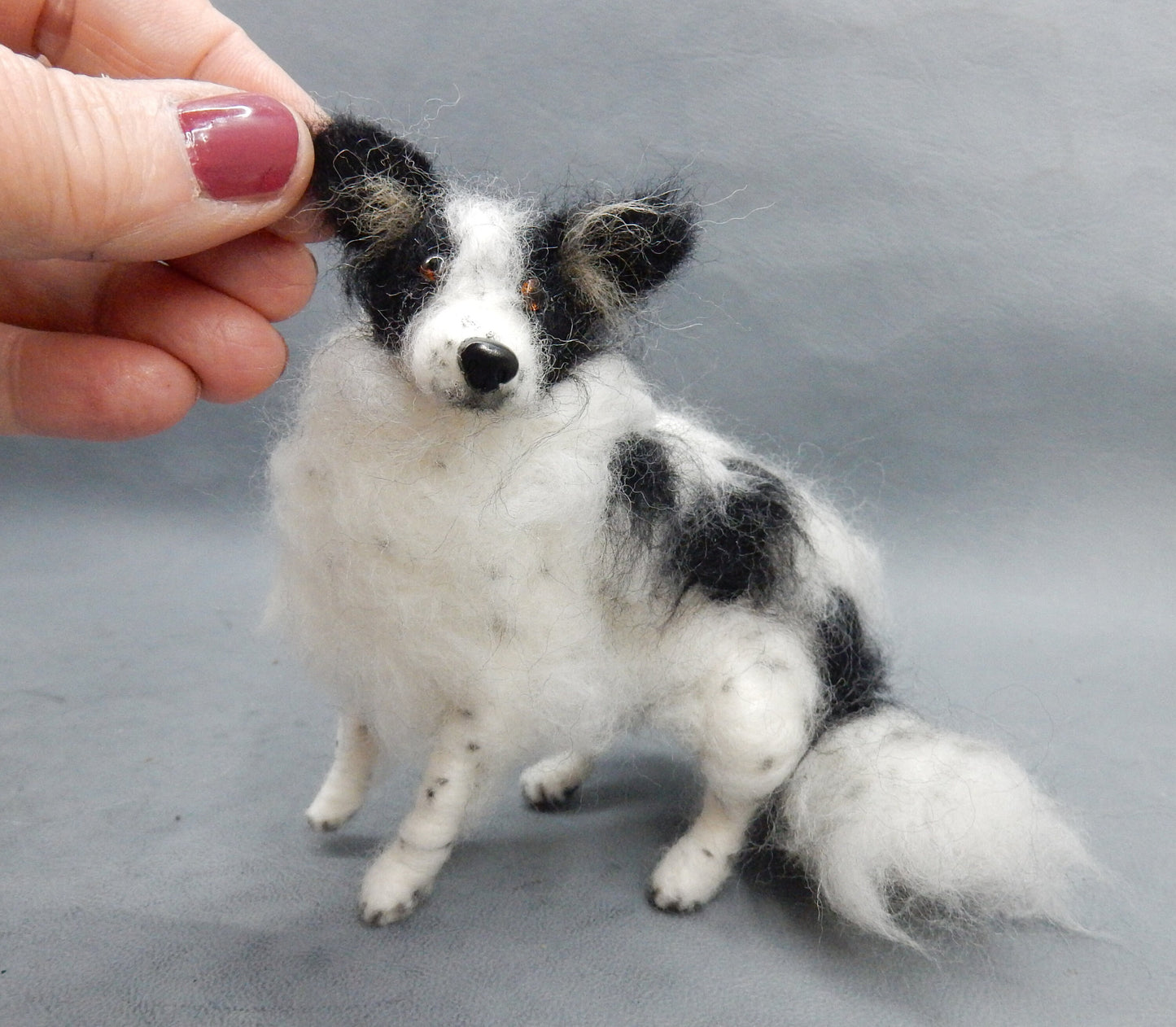 Maremmano mix needle felted dog miniature custom dog effigy