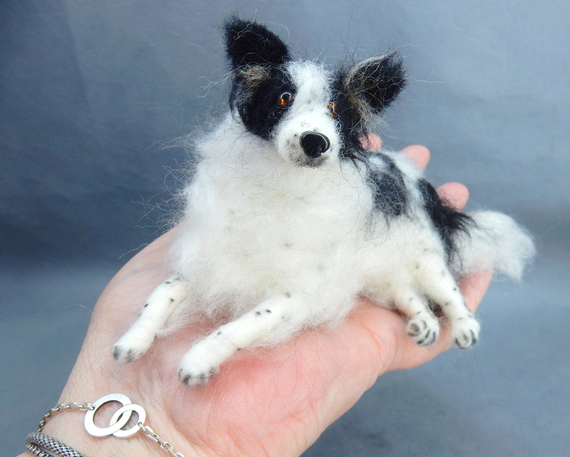 Maremmano mix needle felted dog miniature custom dog effigy