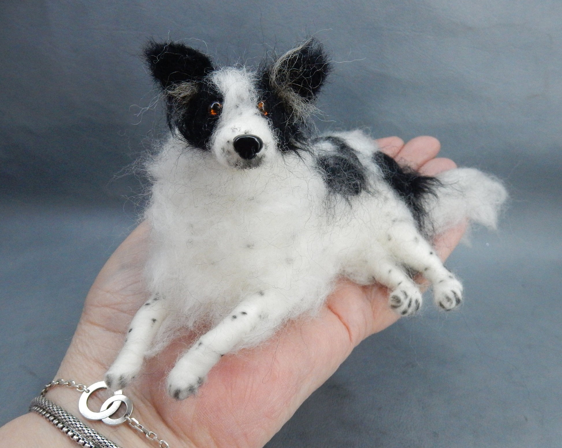 Maremmano mix needle felted dog miniature custom dog effigy