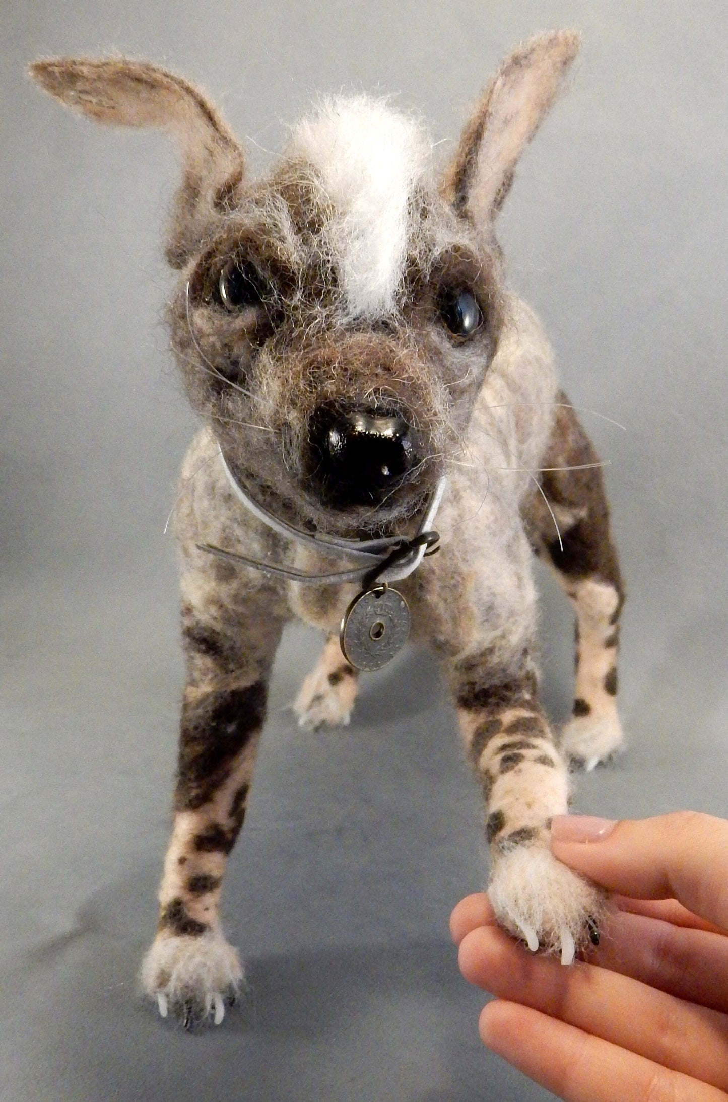 Xolo needle felted dog replica