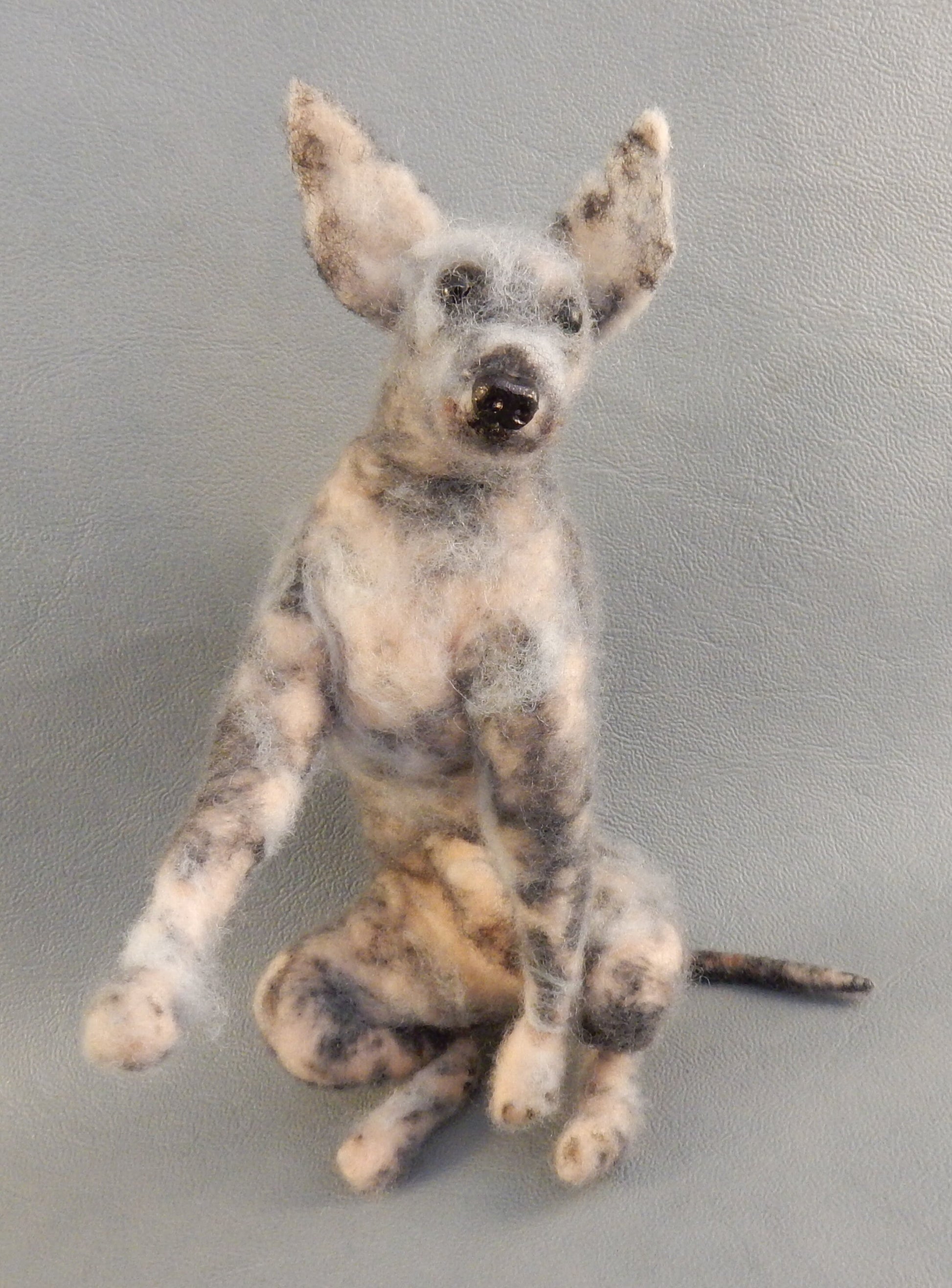  needle-felted dog replica American Hairless Terrier