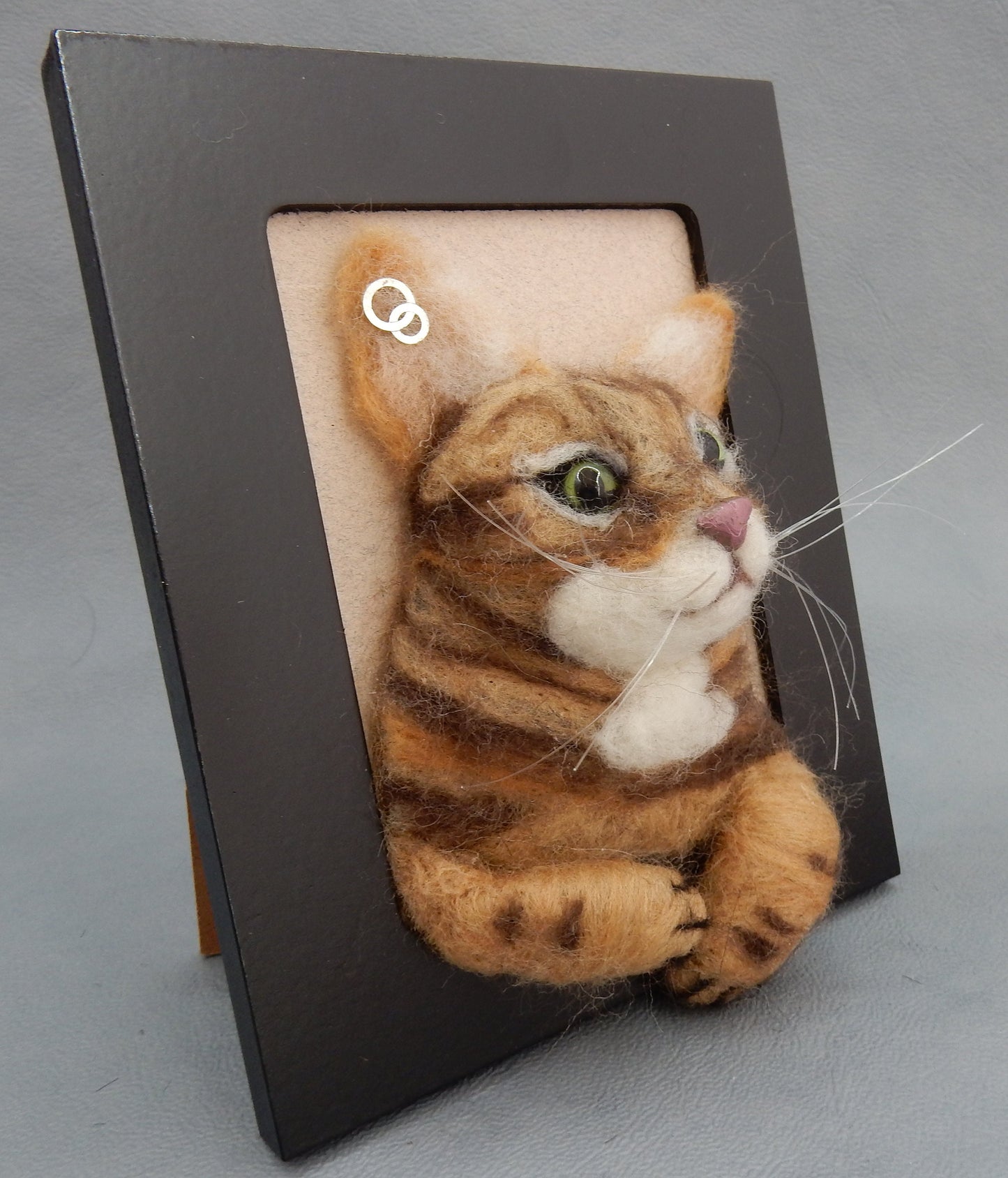 3D cat portrait needle-felted