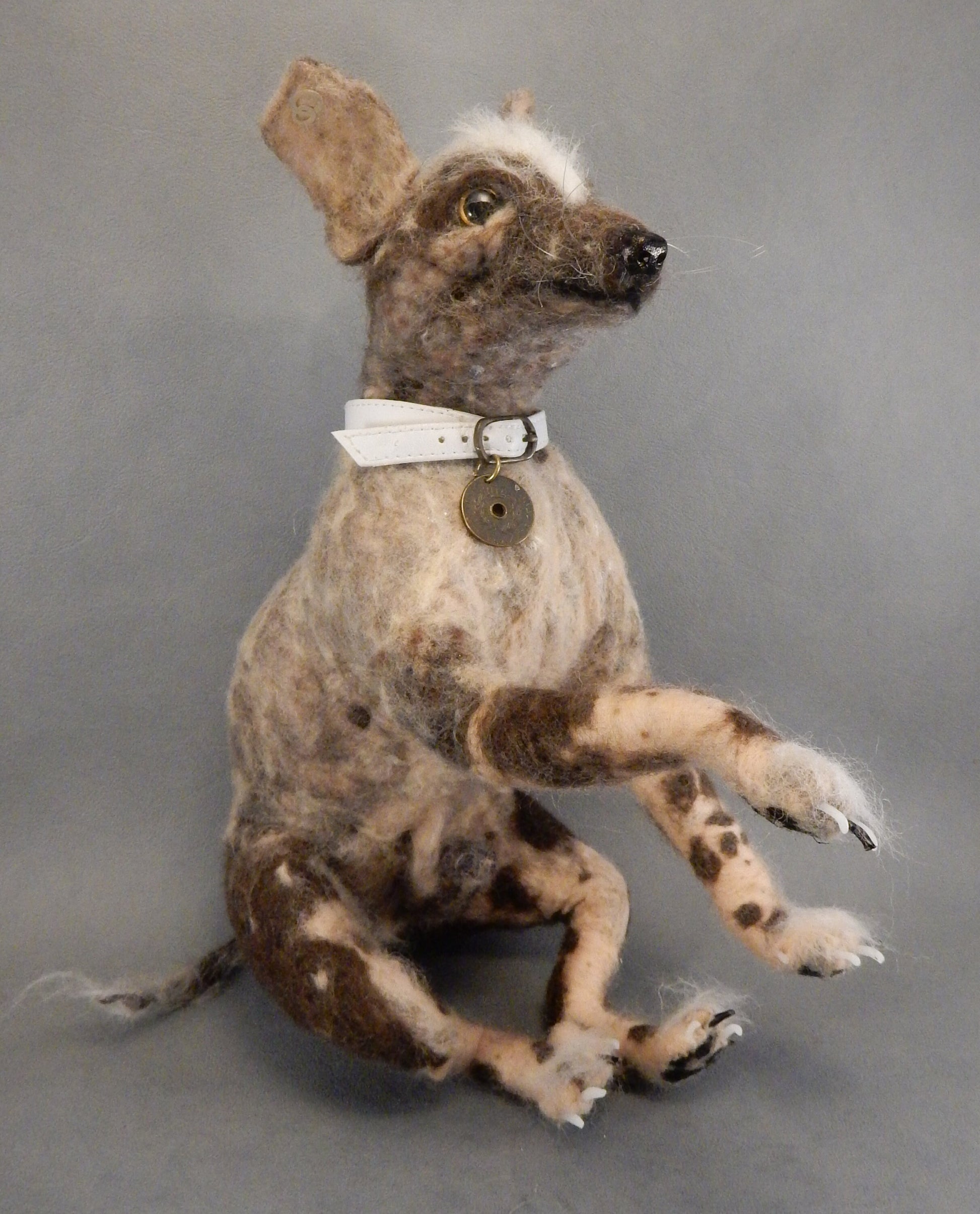 Xolo needle felted dog replica