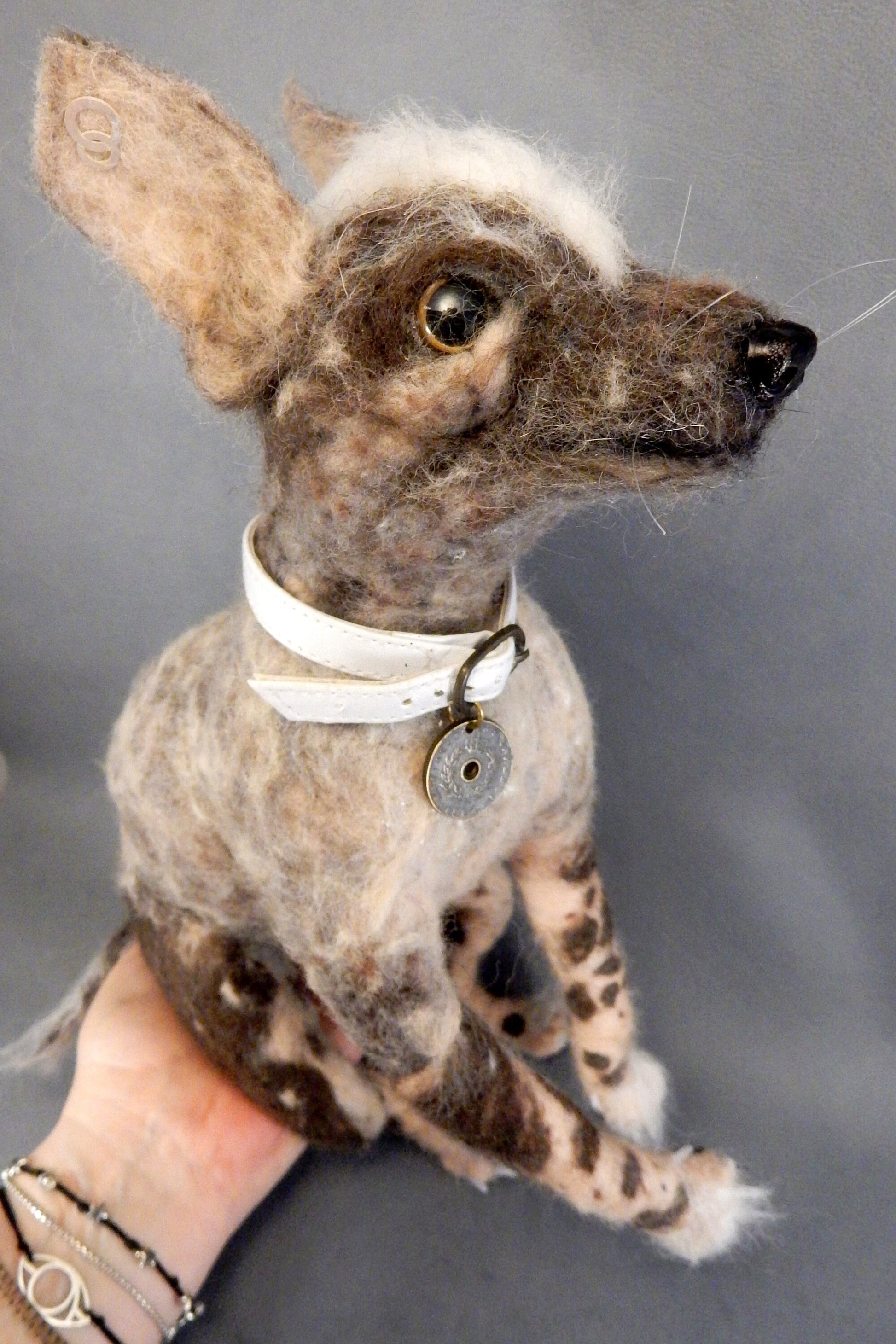 Xolo needle felted dog replica