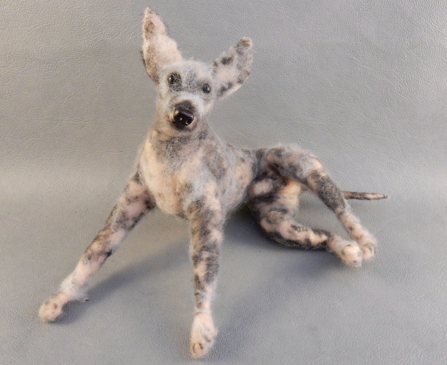  needle-felted dog replica American Hairless Terrier