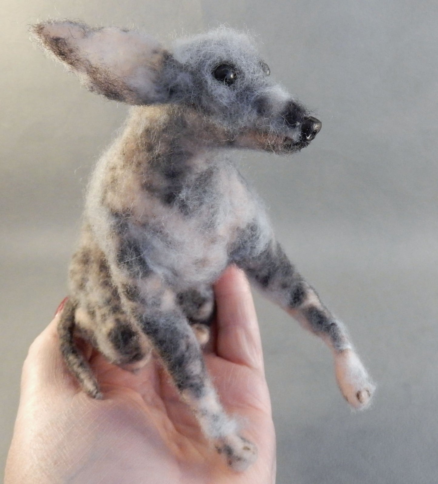  needle-felted dog replica American Hairless Terrier