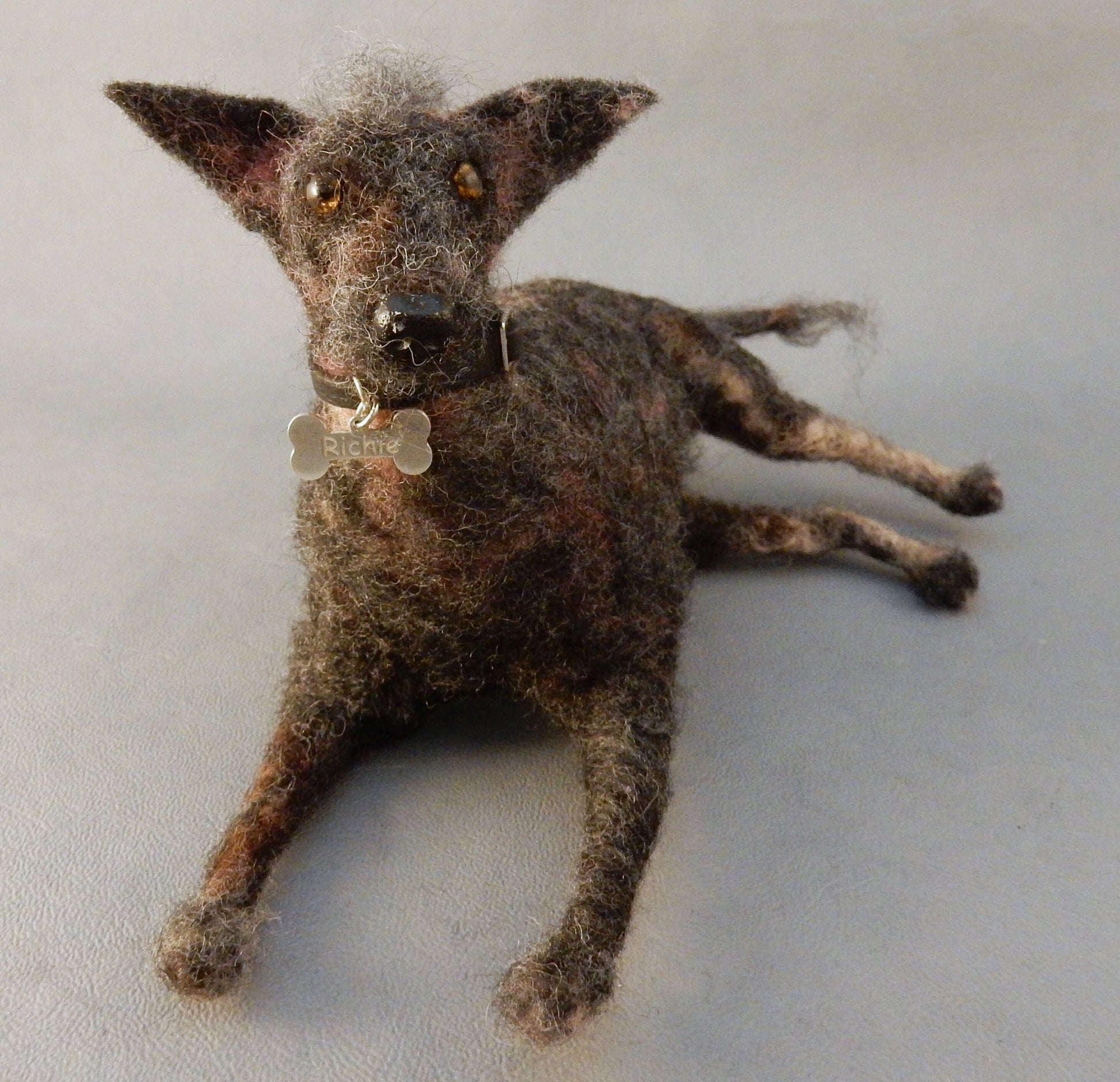 needle-felted dog replica American Hairless Terrier