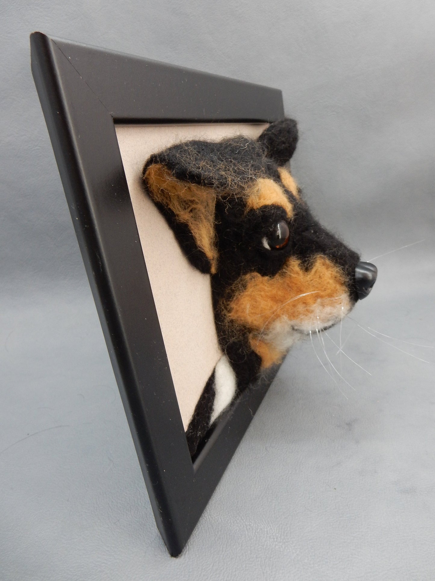 Needle felt dog 3D portrait