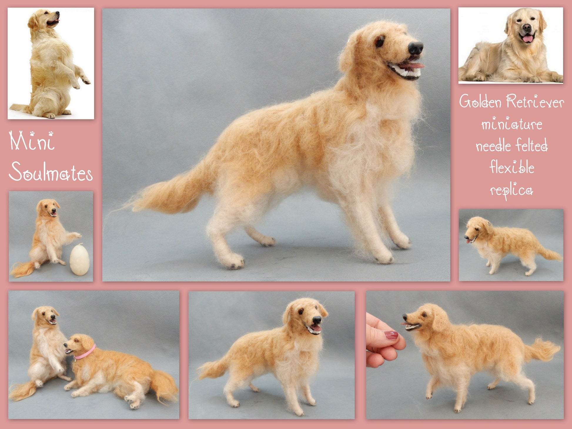 Custom dog replica flexible Golden Retriever miniature